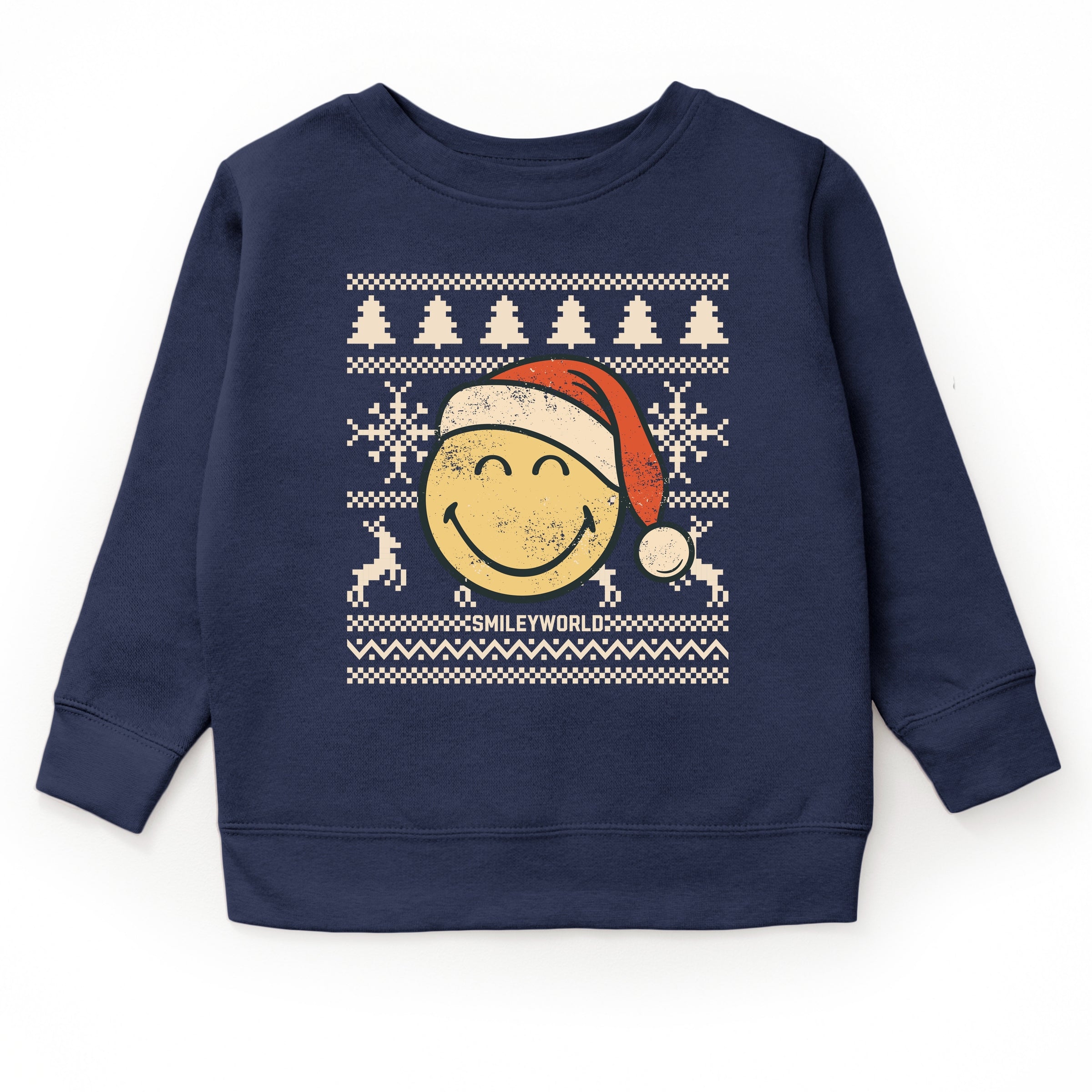SmileyWorld Ugly Christmas Sweater Distressed - Youth Graphic Sweatshirt