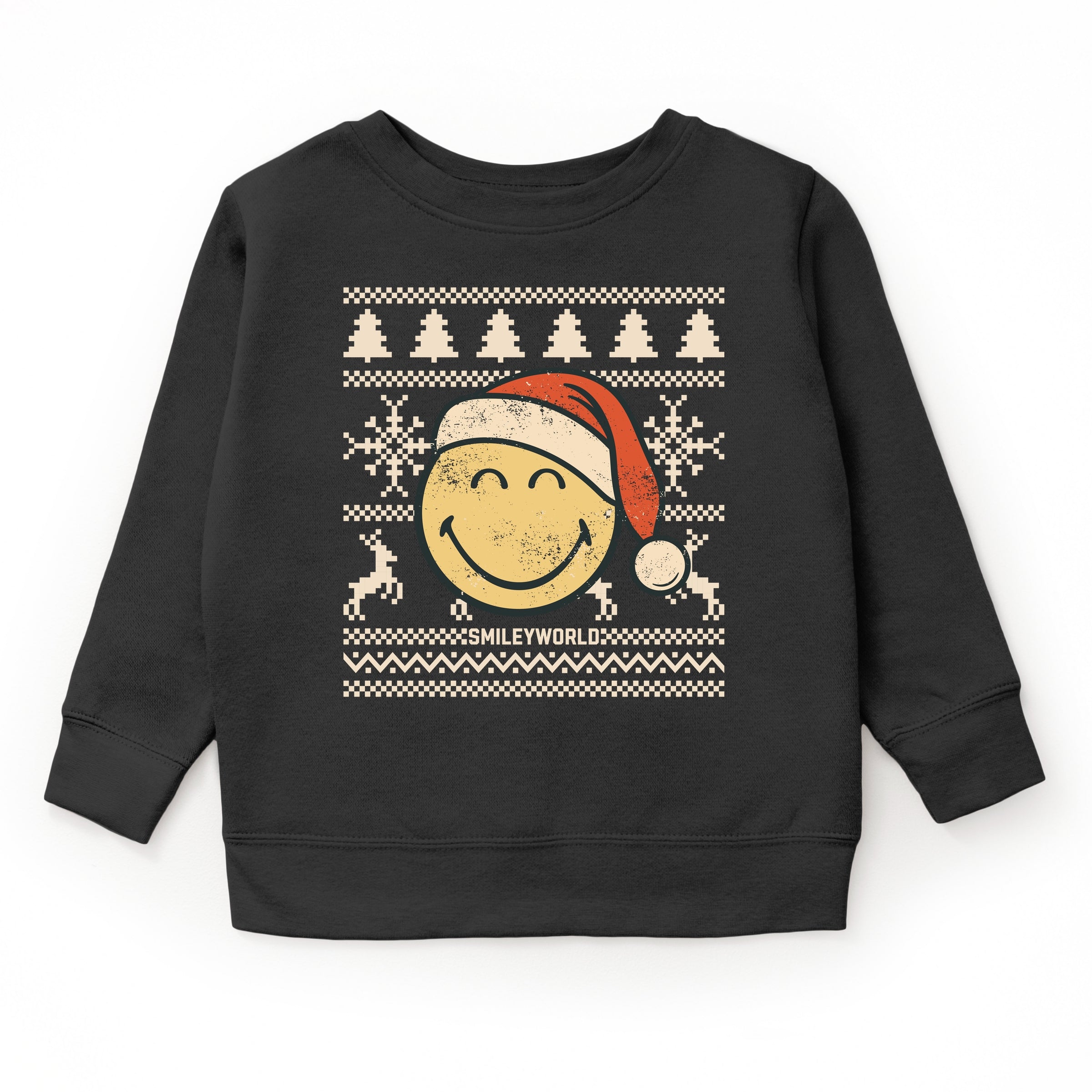 SmileyWorld Ugly Christmas Sweater Distressed - Youth Graphic Sweatshirt