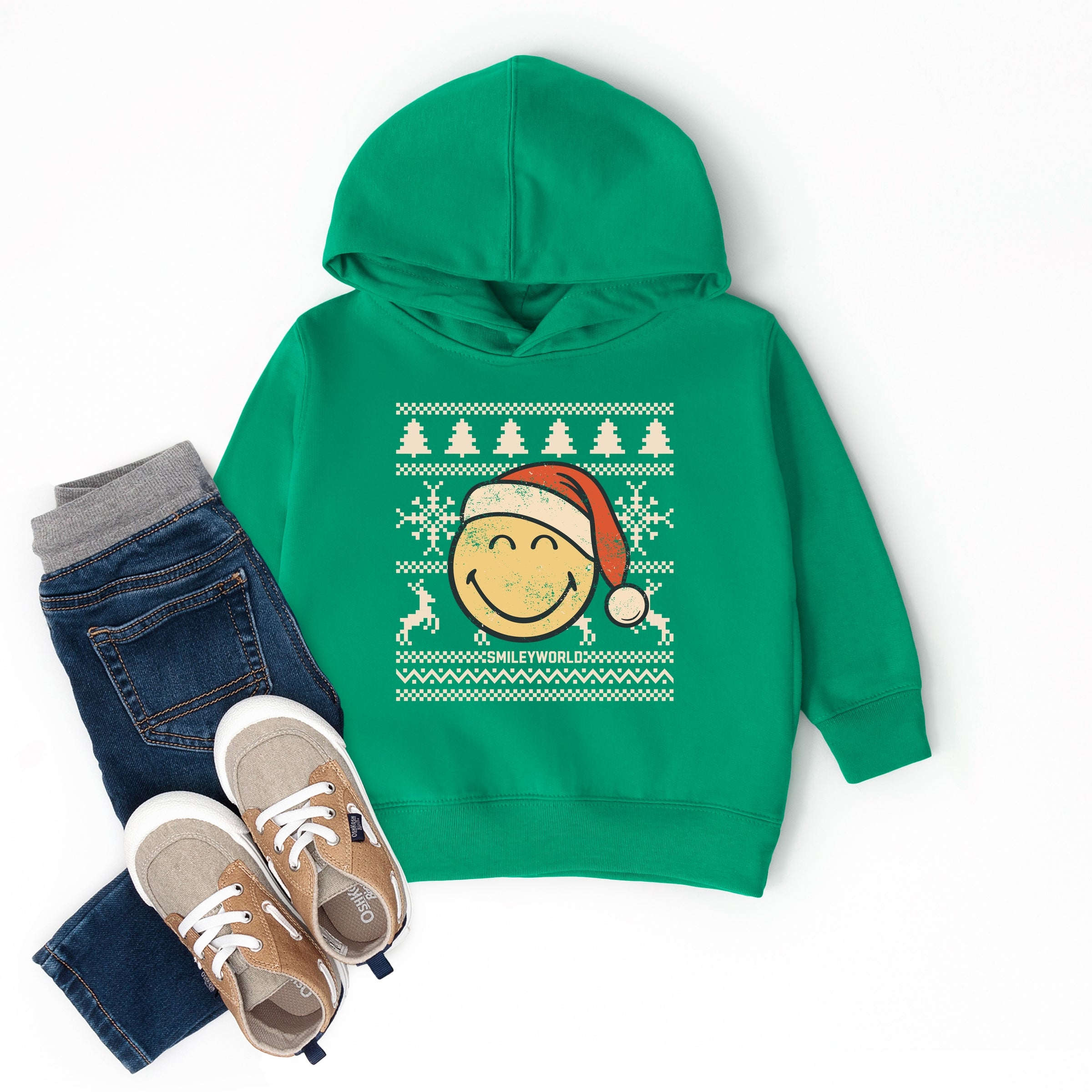 SmileyWorld Ugly Christmas Sweater Distressed - Toddler Hoodie