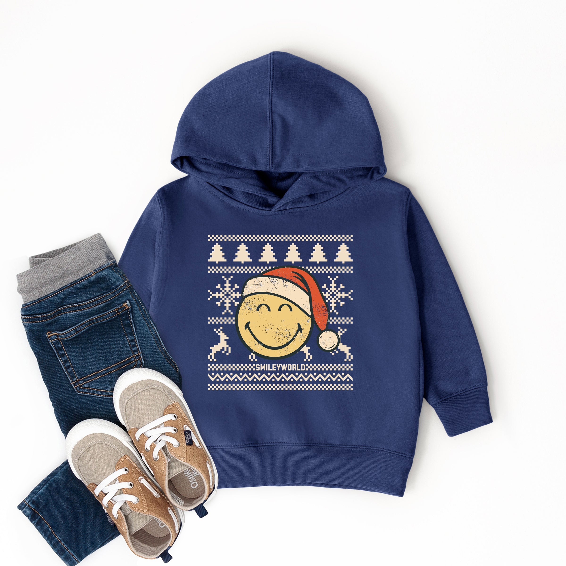 SmileyWorld Ugly Christmas Sweater Distressed - Toddler Hoodie