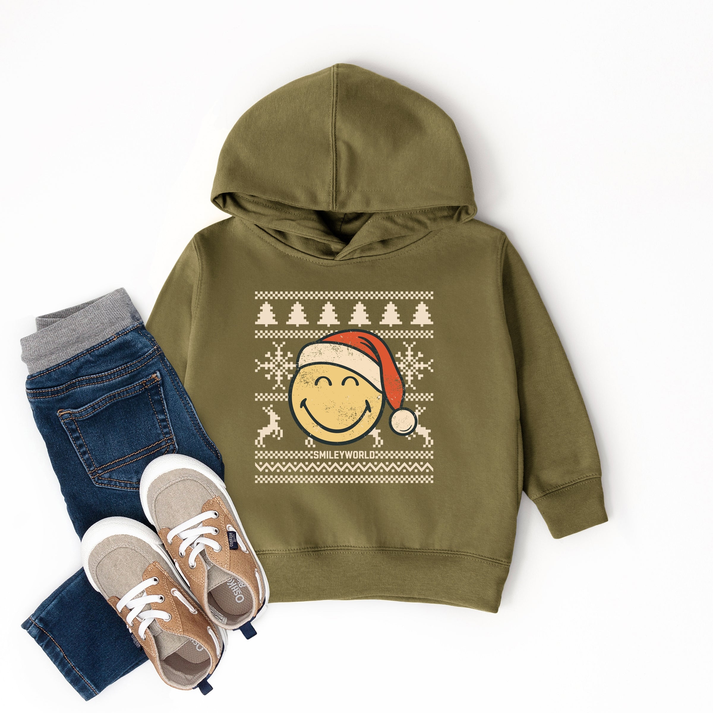 SmileyWorld Ugly Christmas Sweater Distressed - Toddler Hoodie