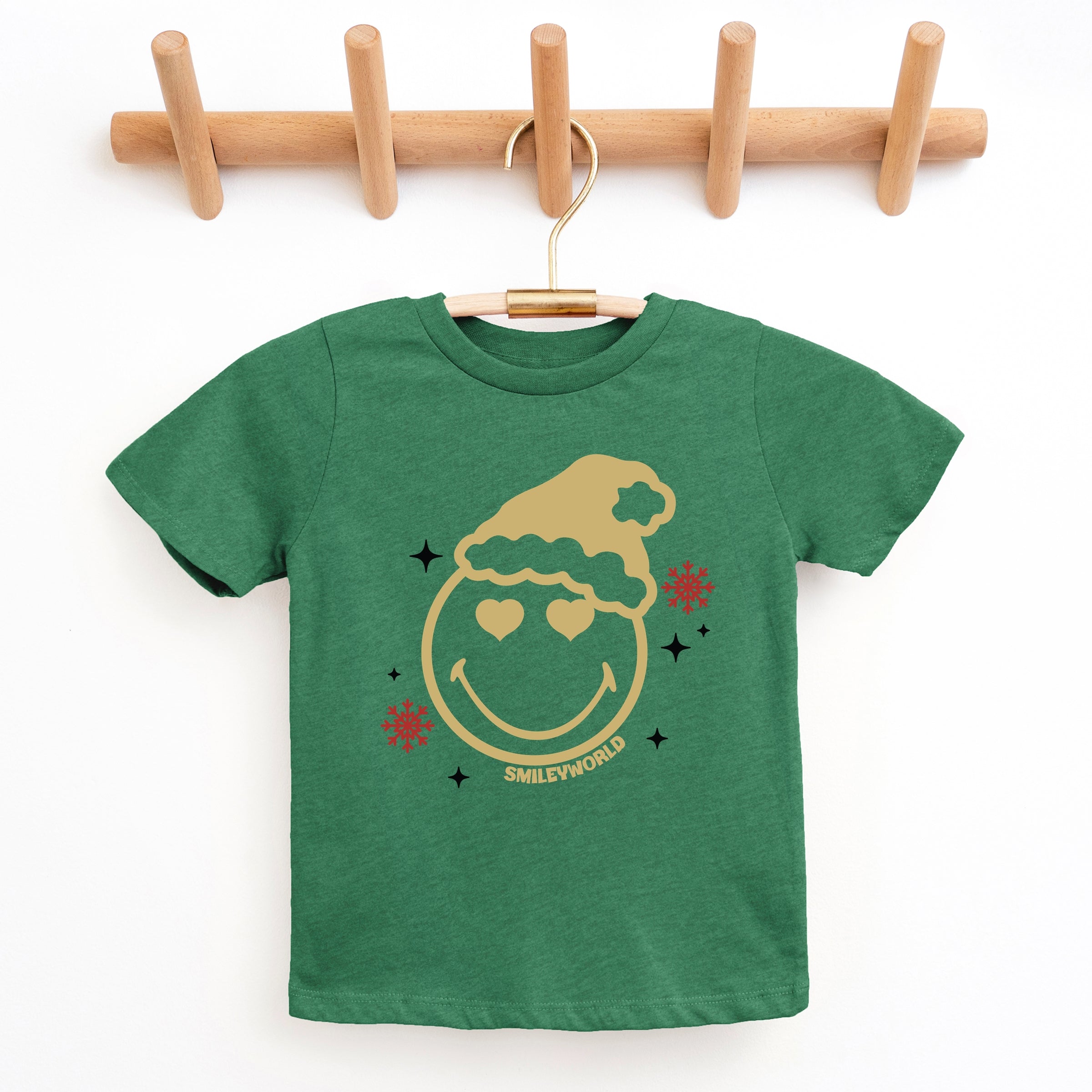 SmileyWorld Christmas Heart Eyes - Youth Short Sleeve Graphic T-Shirt