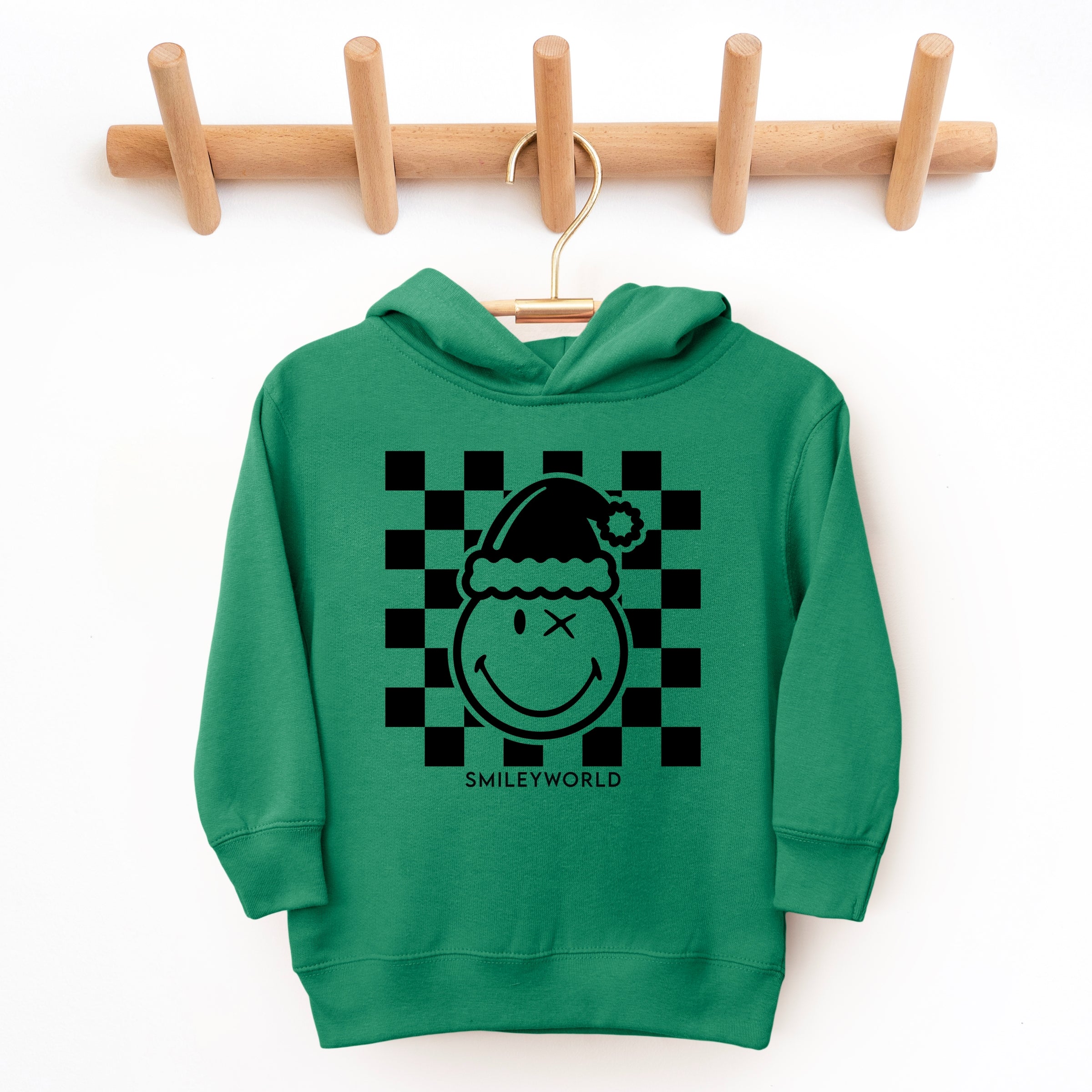 SmileyWorld Checkered Christmas Wink - Toddler Hoodie