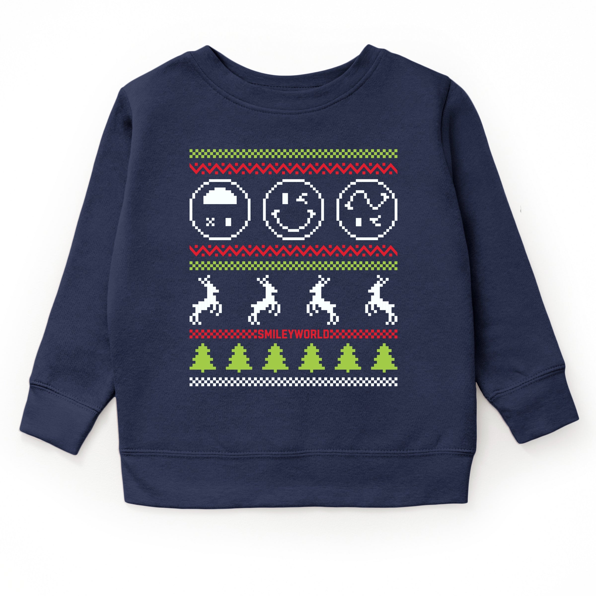 SmileyWorld Ugly Christmas Sweater Pixels - Youth Graphic Sweatshirt