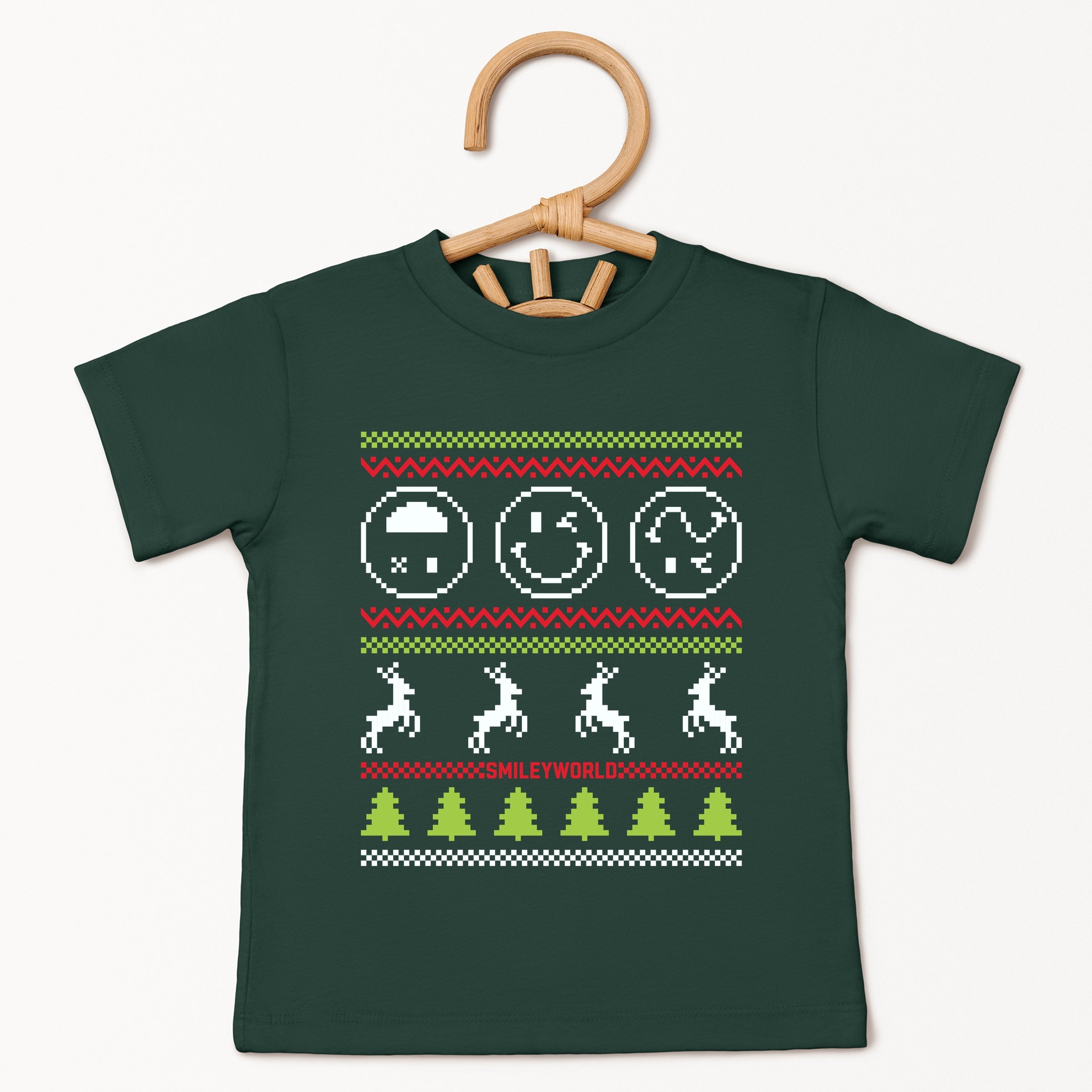 SmileyWorld Ugly Christmas Sweater Pixels - Toddler Short Sleeve Graphic T-Shirt