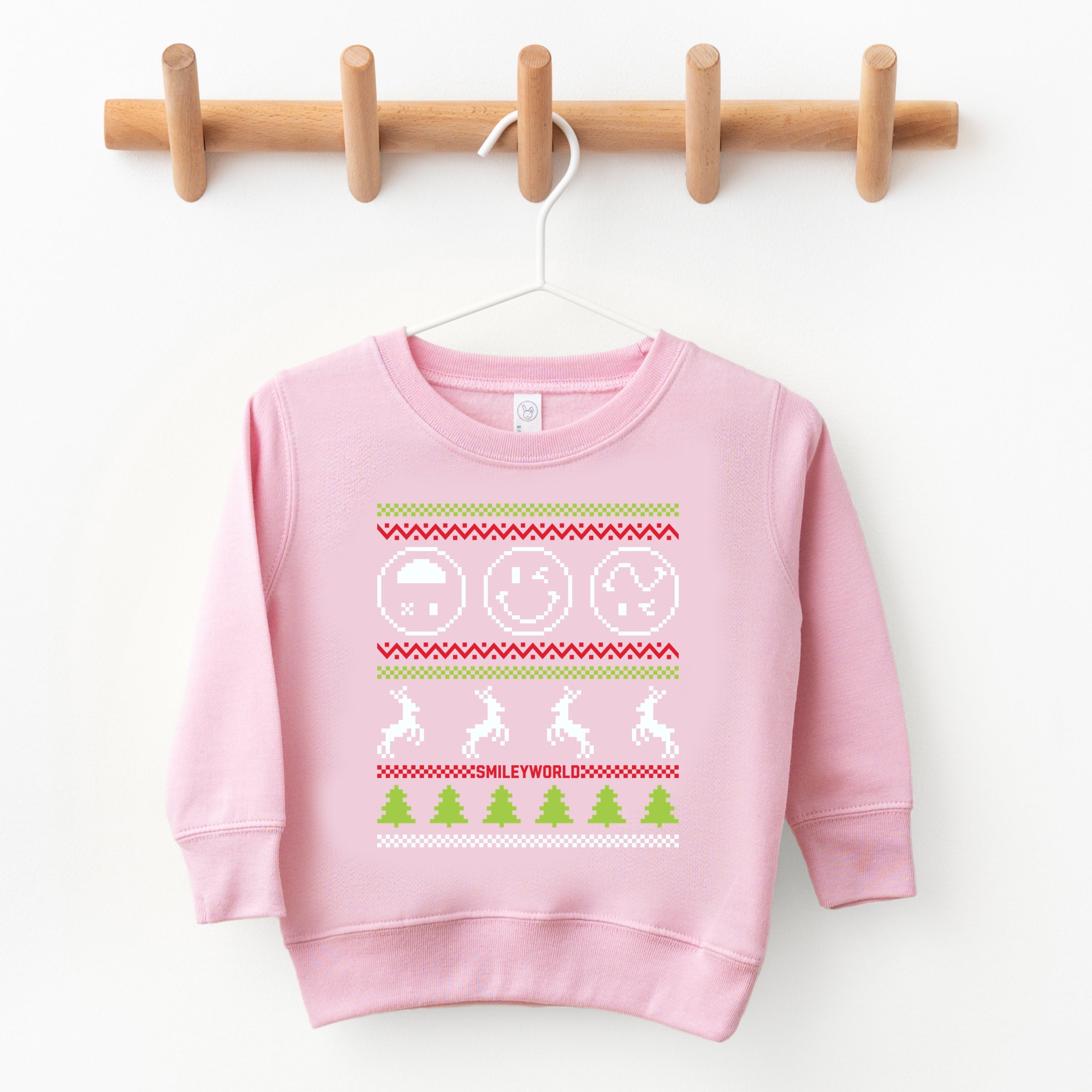 SmileyWorld Ugly Christmas Sweater Pixels - Toddler Graphic Sweatshirt