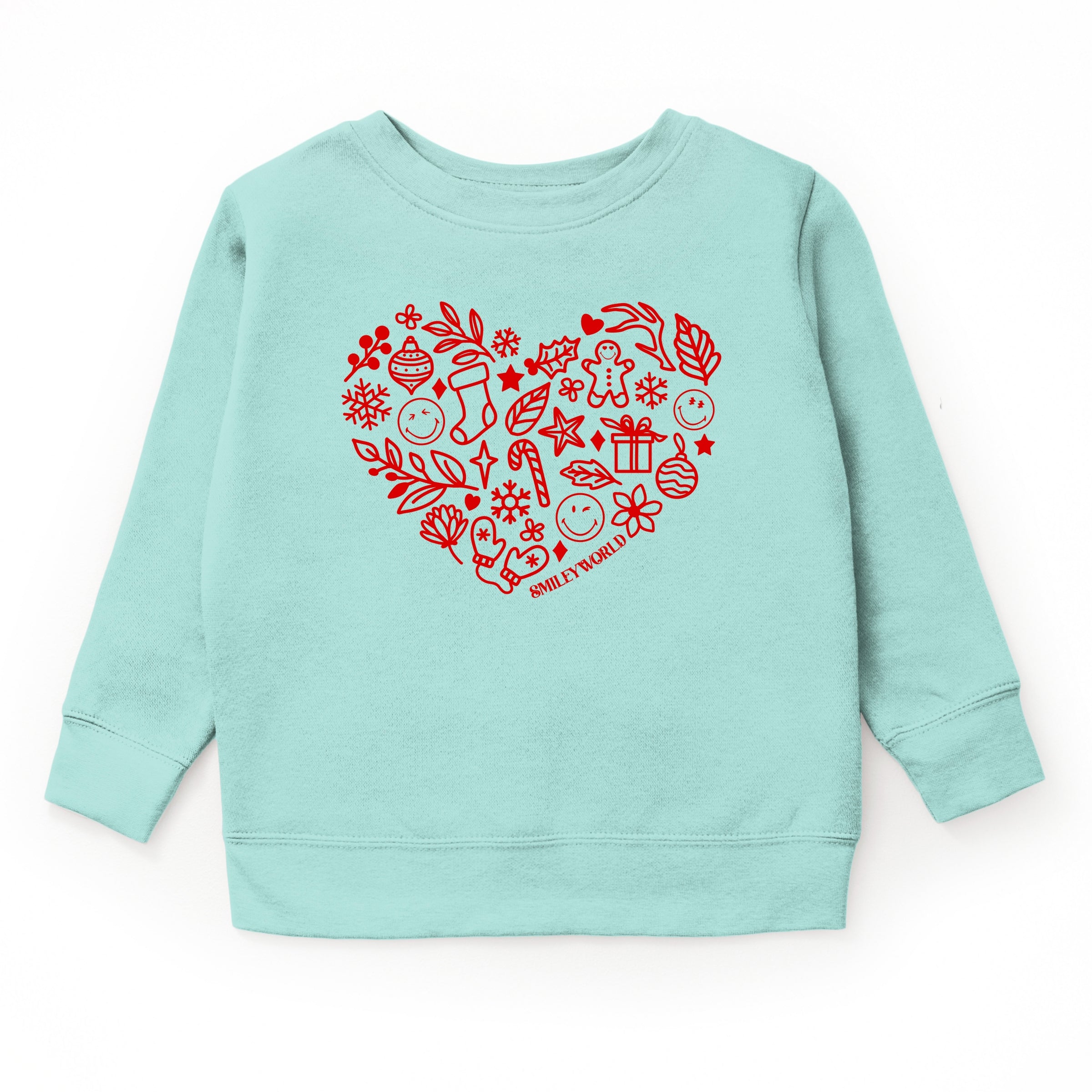 SmileyWorld Christmas Outline Heart - Youth Graphic Sweatshirt