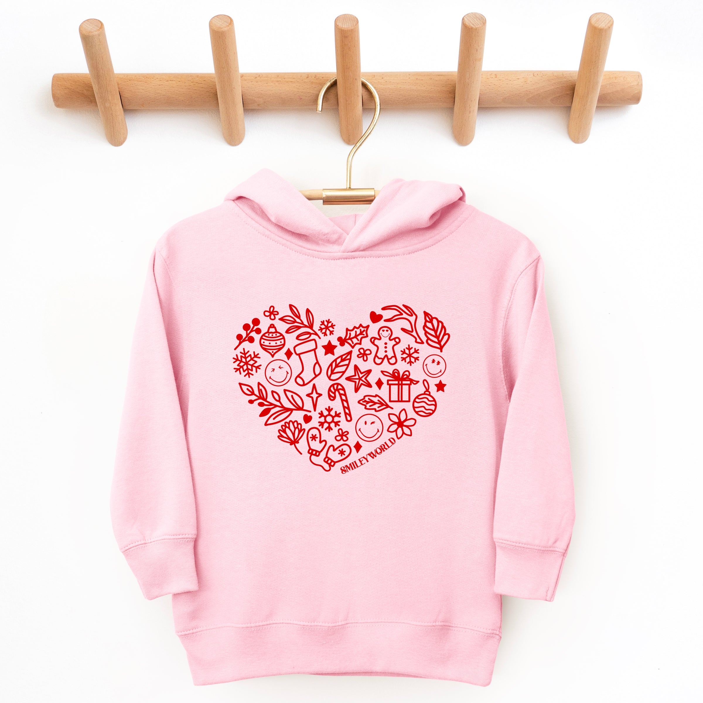 SmileyWorld Christmas Outline Heart - Toddler Hoodie