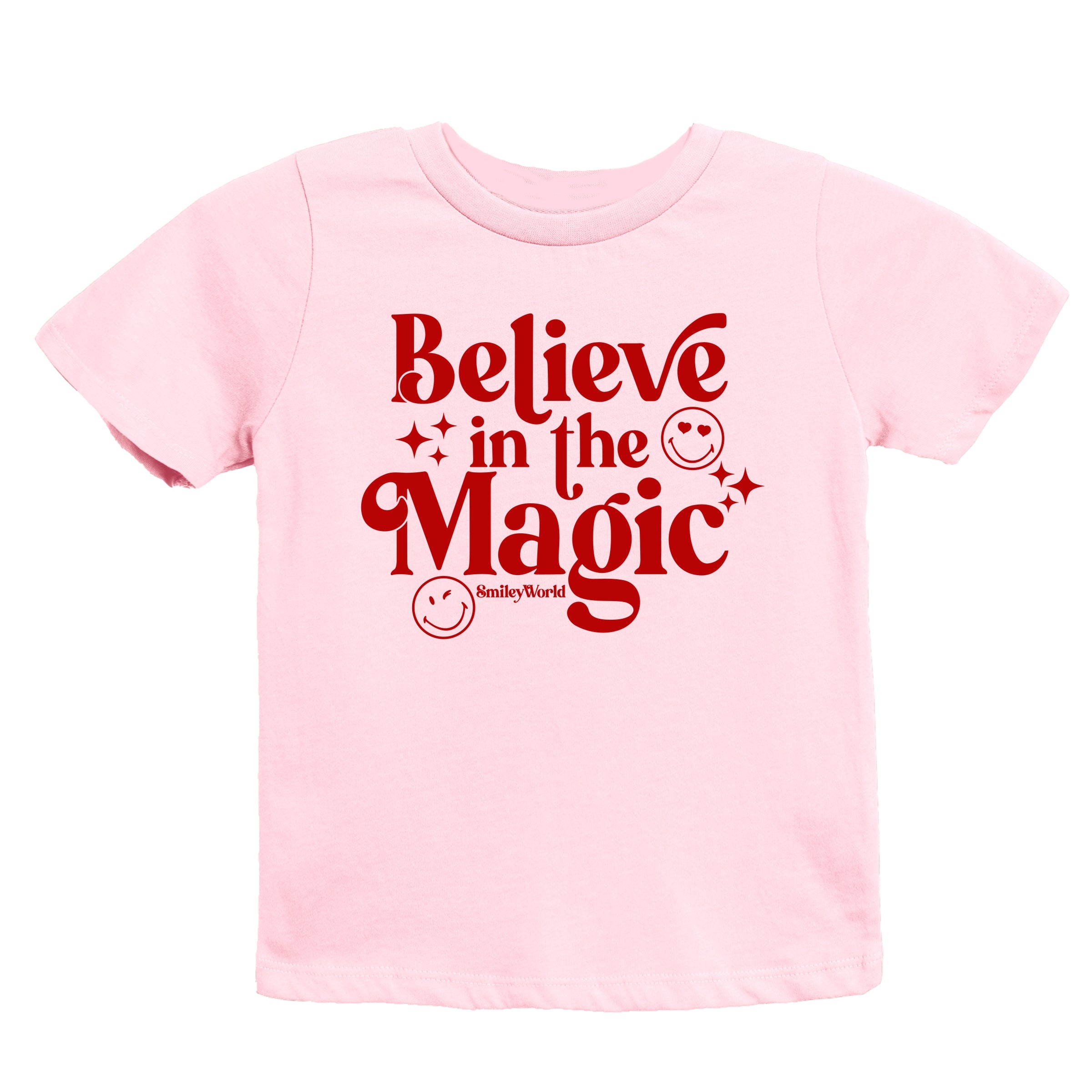 SmileyWorld Believe in Magic Sparkle - Youth Short Sleeve Graphic T-Shirt