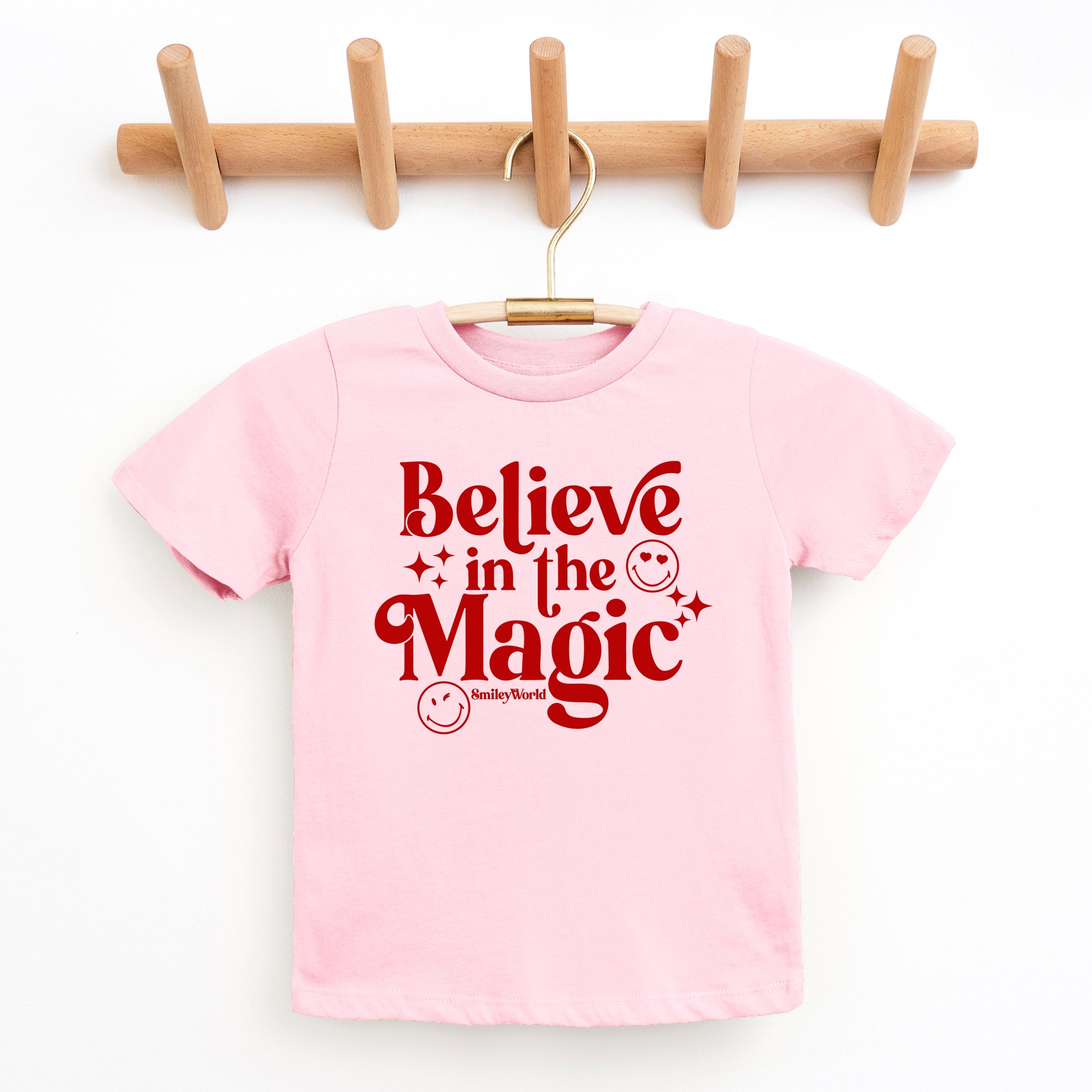 SmileyWorld Believe in Magic Sparkle - Youth Short Sleeve Graphic T-Shirt