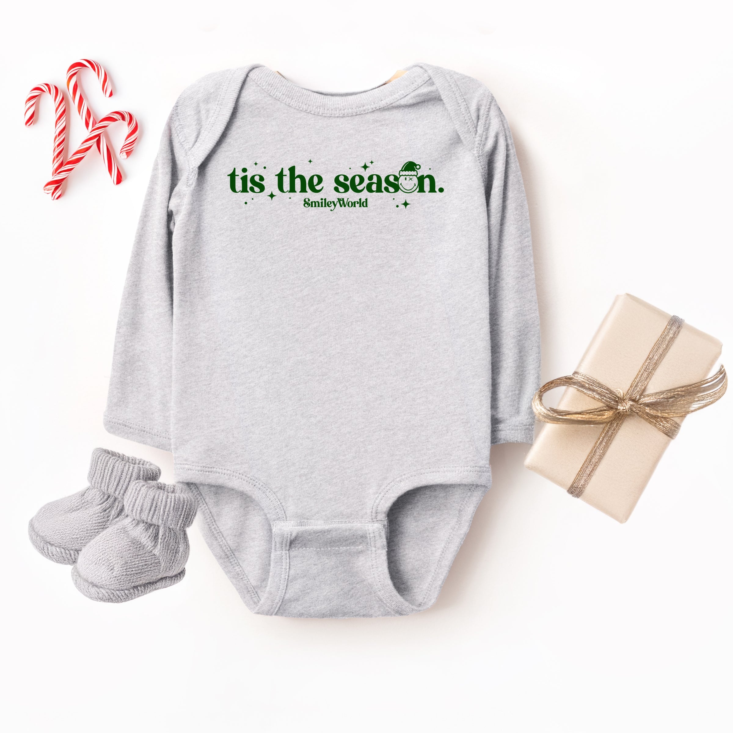 SmileyWorld Tis The Season Sparkle  - Baby Long Sleeve Bodysuit