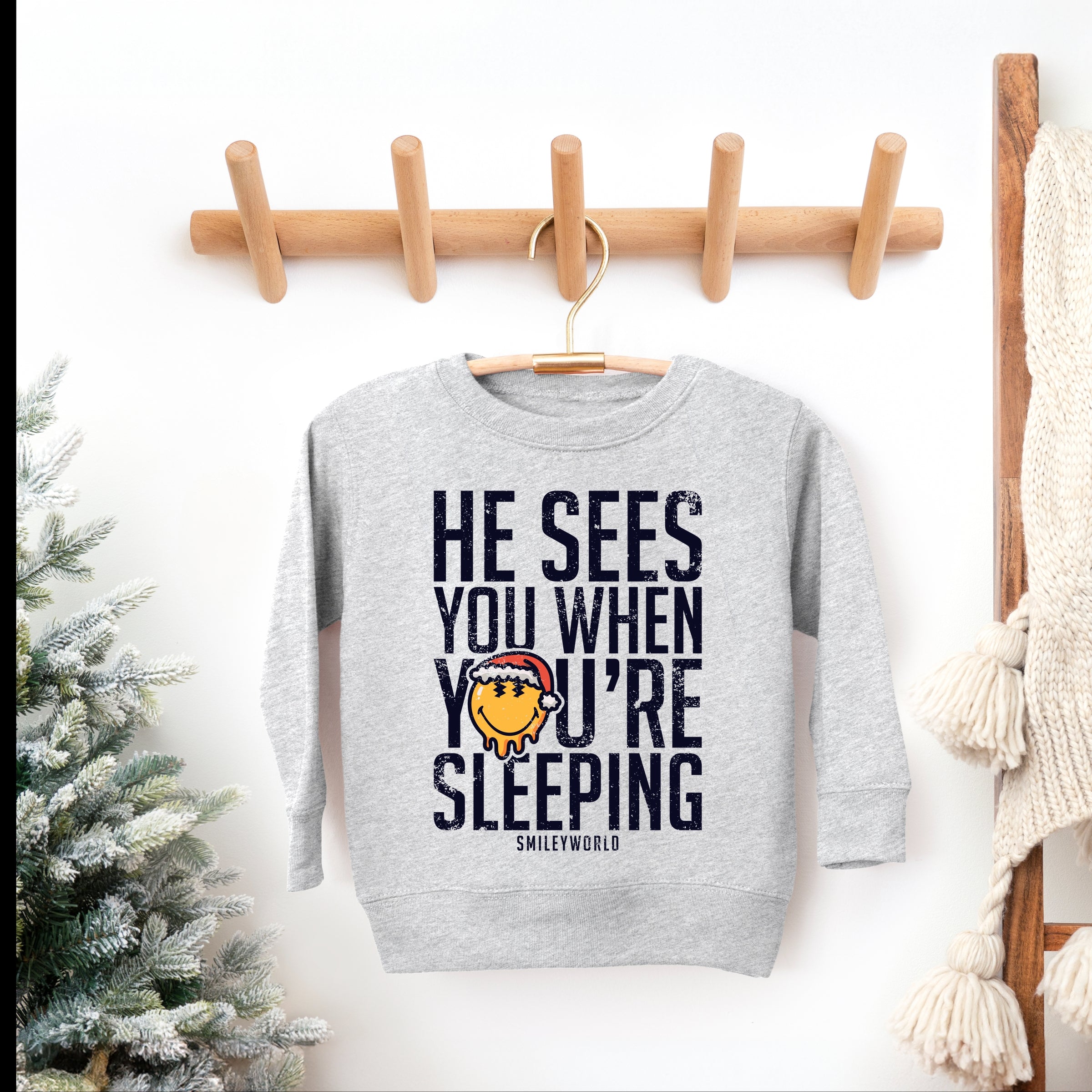 SmileyWorld He Sees You When You're Sleeping - Toddler Graphic Sweatshirt
