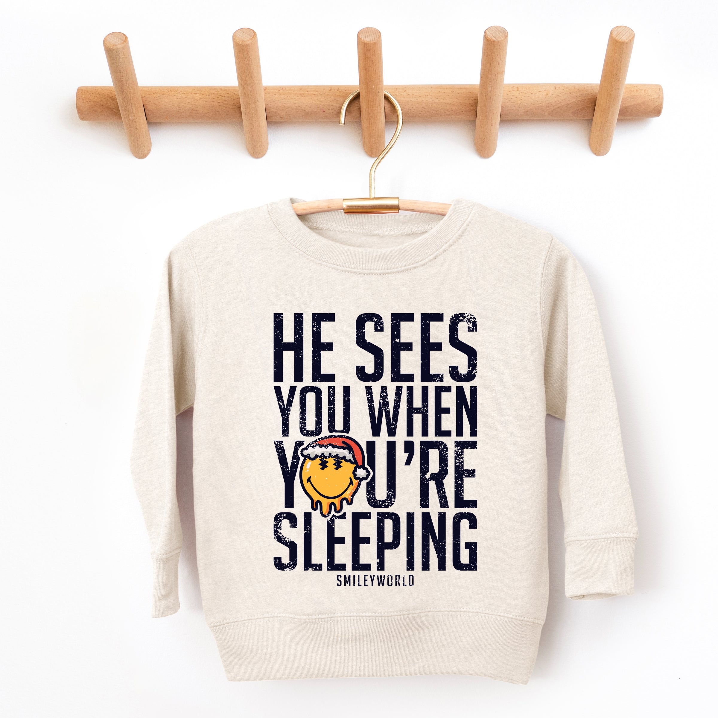 SmileyWorld He Sees You When You're Sleeping - Toddler Graphic Sweatshirt