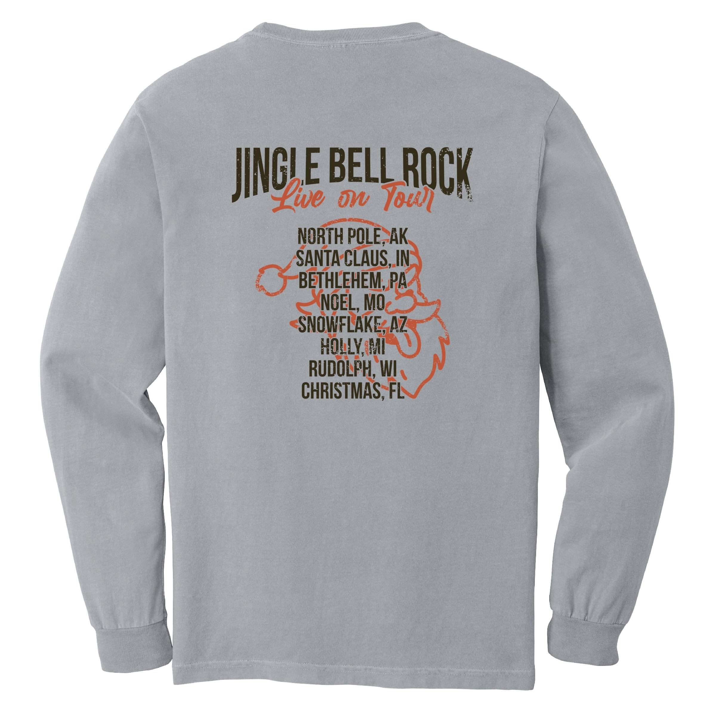 Jingle Bell Rock World Tour - Womens Garment Dyed Long Sleeve