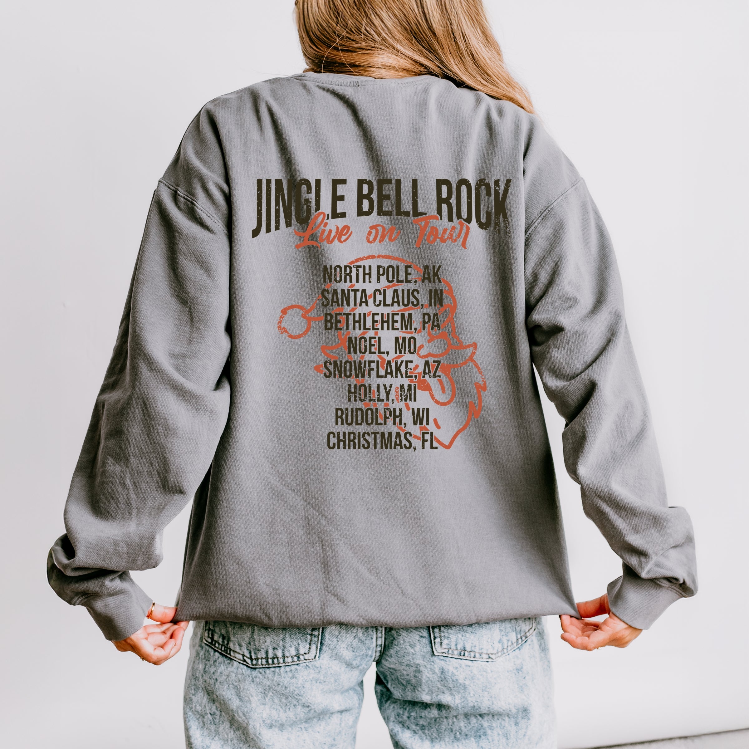 Jingle Bell Rock World Tour - Womens Lightweight Garment Dyed Sweatshirt