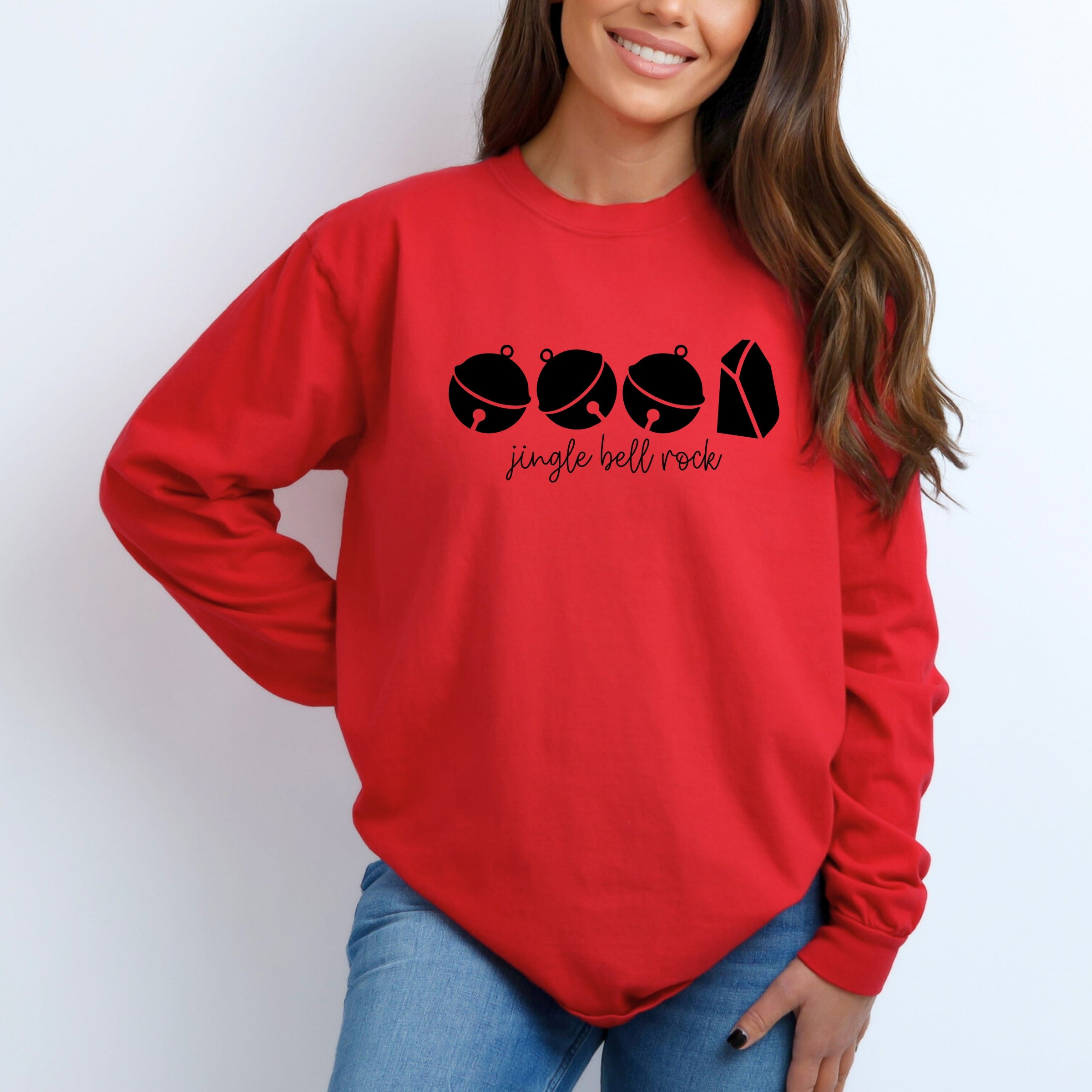 Jingle Bell Rock Icons - Womens Garment Dyed Long Sleeve