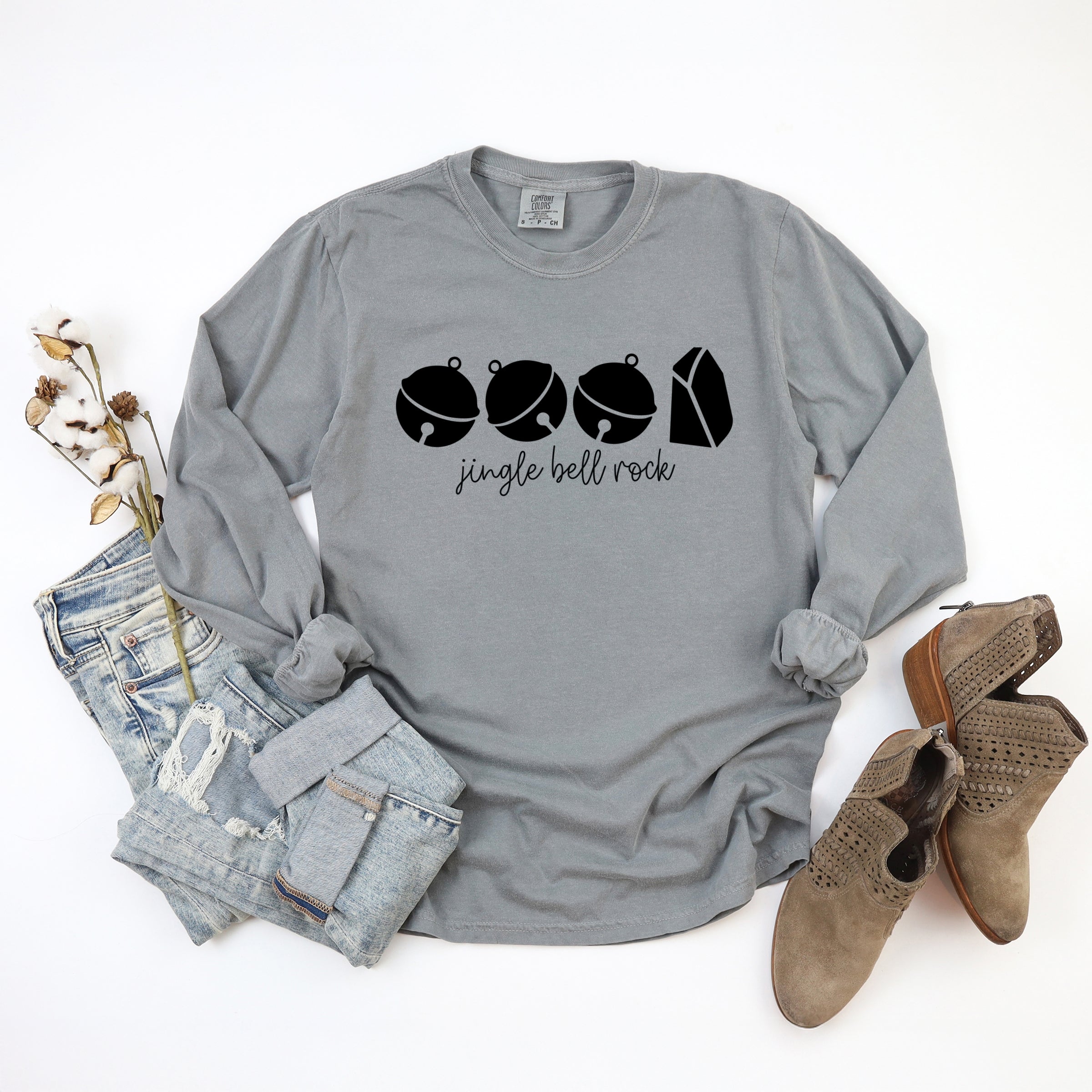 Jingle Bell Rock Icons - Womens Garment Dyed Long Sleeve