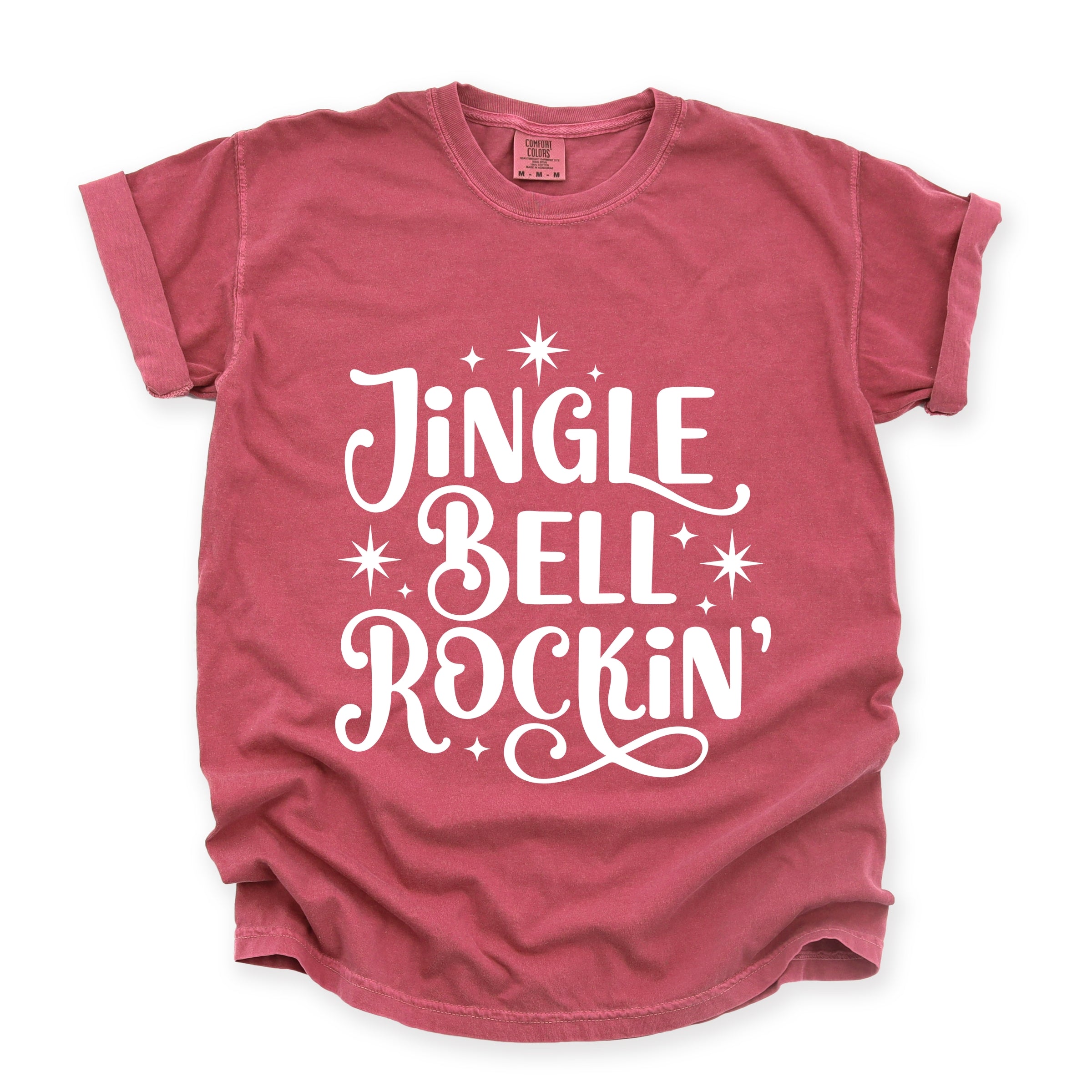 Jingle Bell Rockin' Sparkle - Womens Garment Dyed Tee