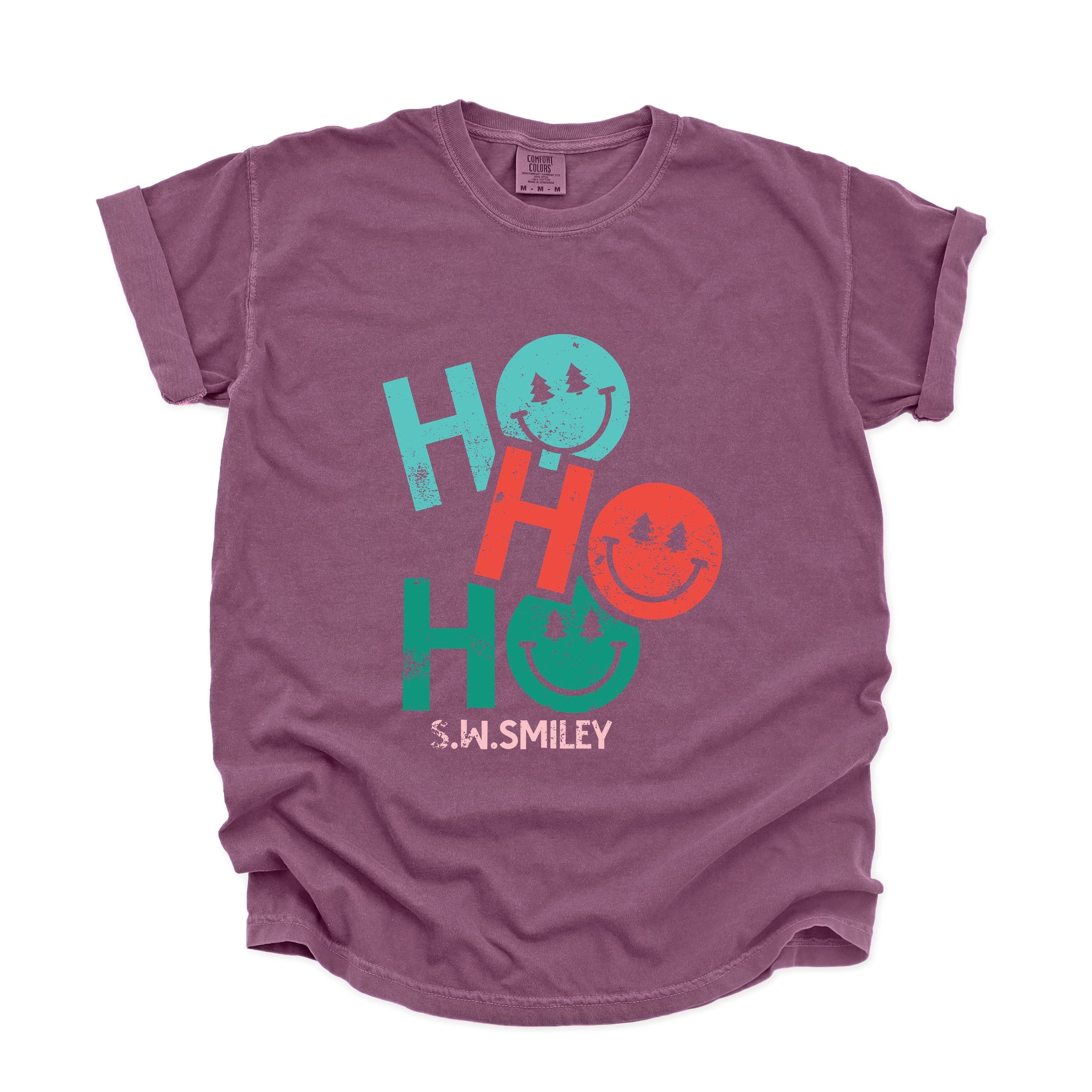 S.W.Smiley Ho Ho Ho Stacked - Garment Dyed Tee