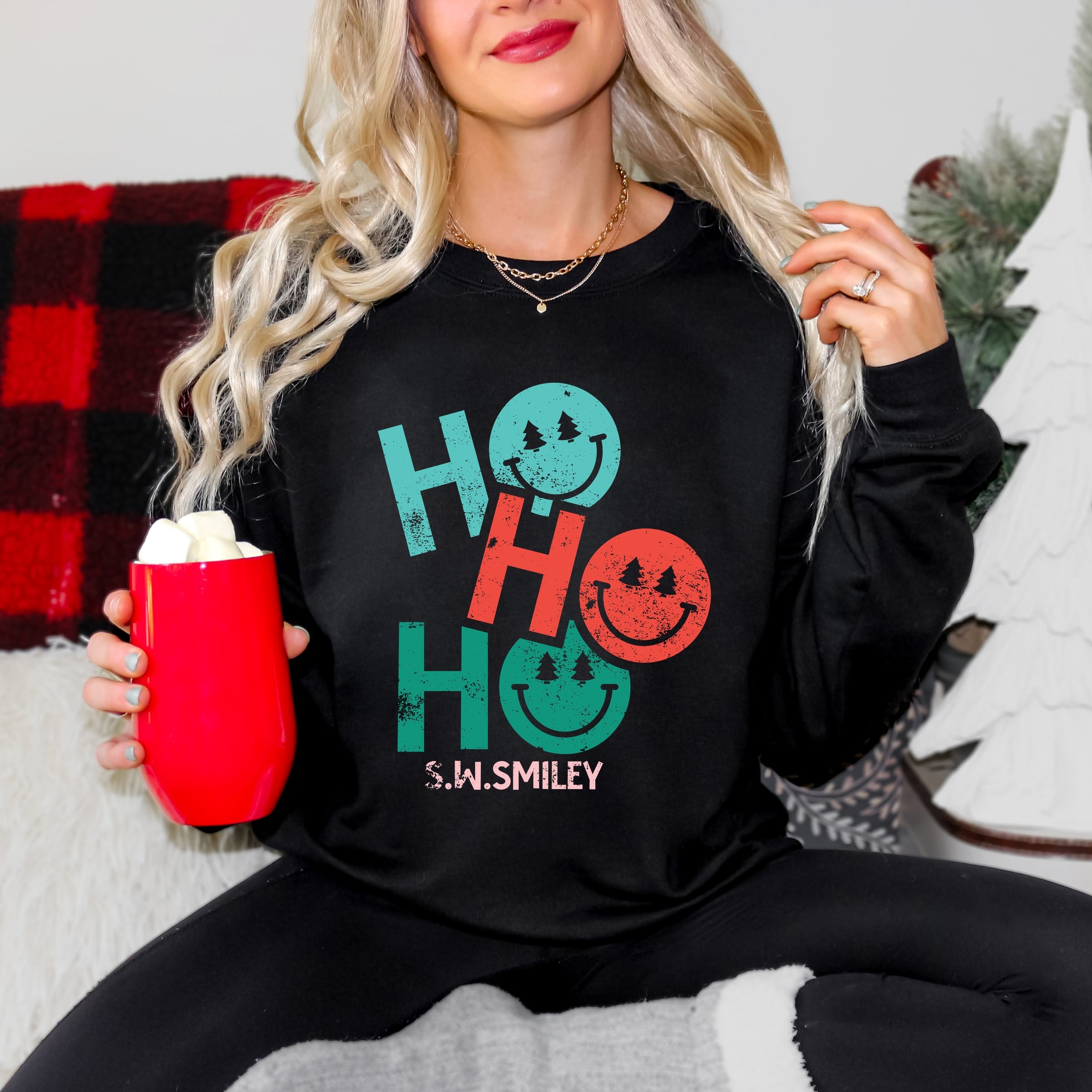 S.W.Smiley Ho Ho Ho Stacked - Sweatshirt