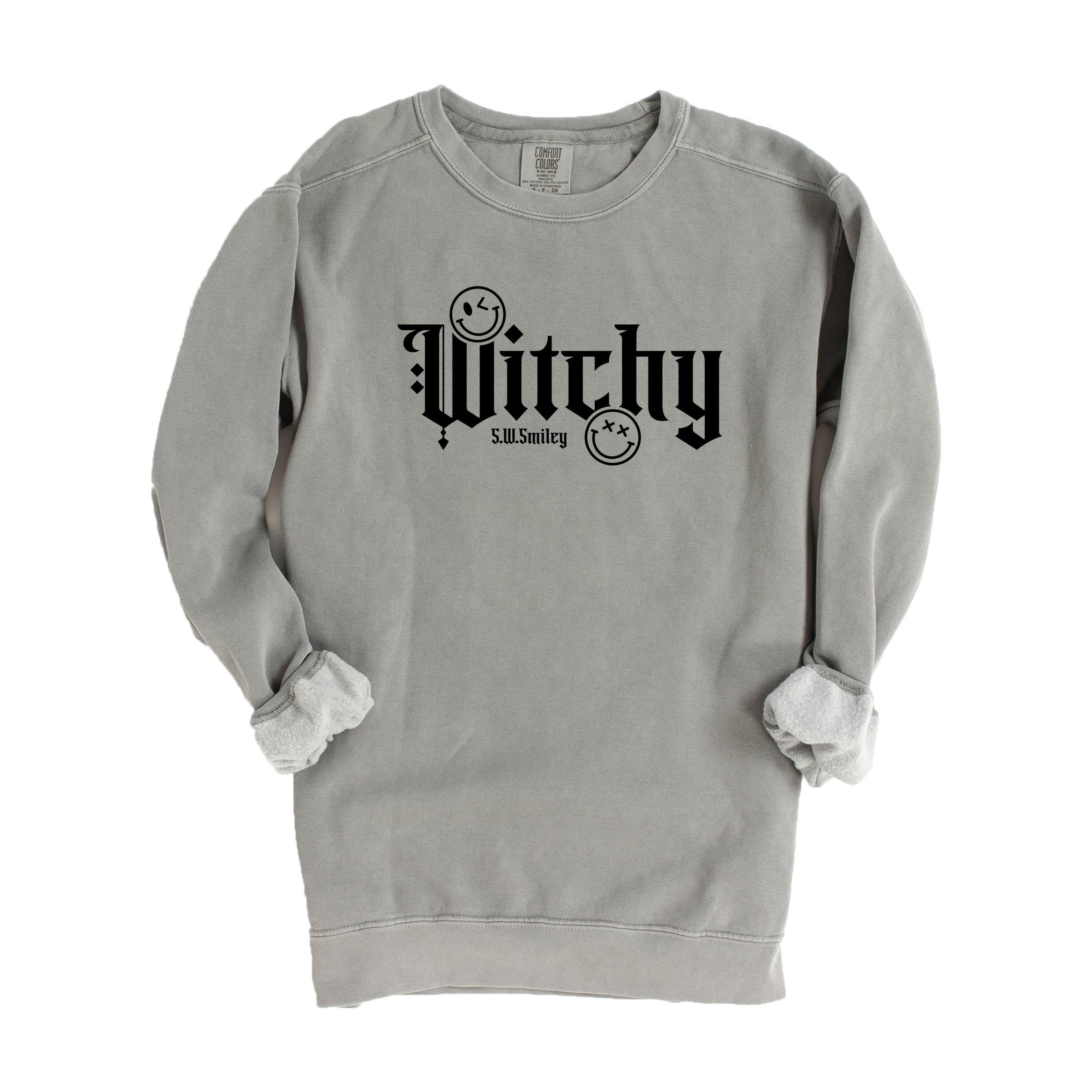 S.W.Smiley Witchy Bold - Women's Garment Dyed Graphic Sweatshirt