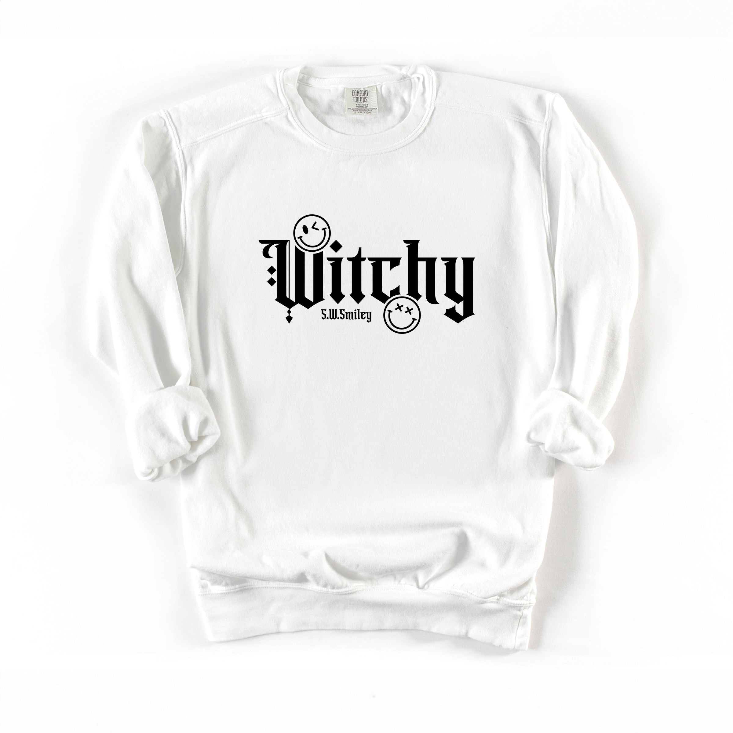 S.W.Smiley Witchy Bold - Women's Garment Dyed Graphic Sweatshirt
