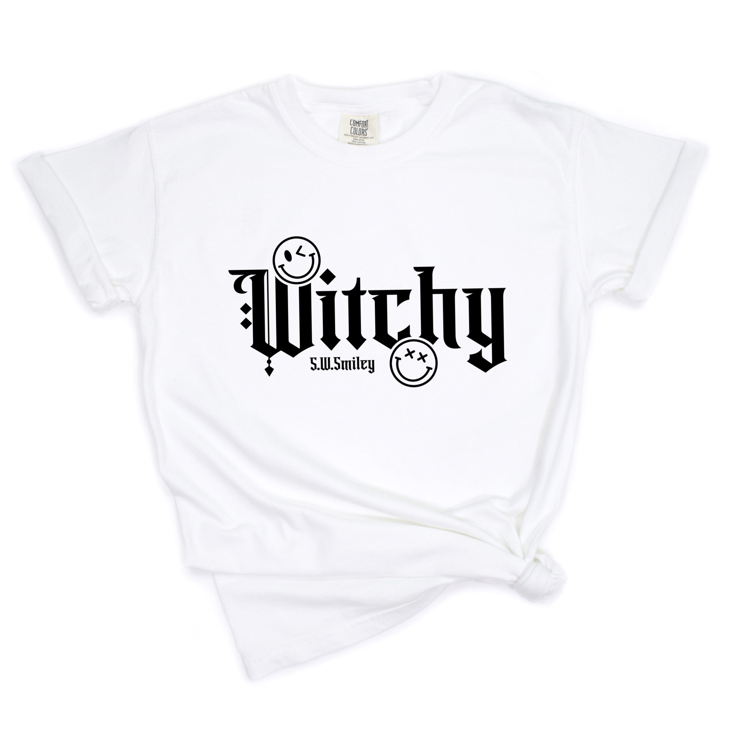 S.W.Smiley Witchy Bold - Women's Garment Dyed Graphic T-Shirt