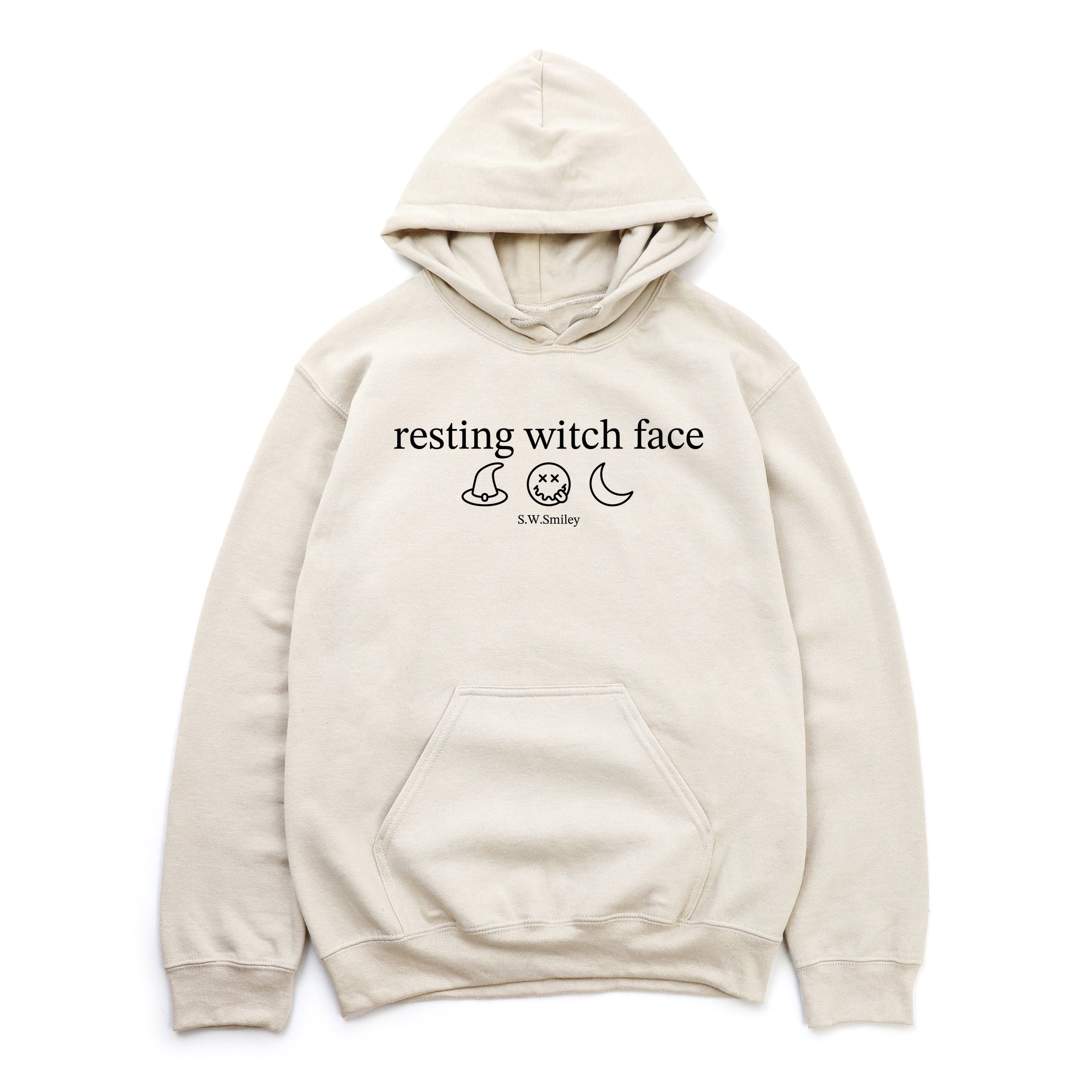 S.W.Smiley Resting Witch Face Typewriter - Women's Graphic Hoodie