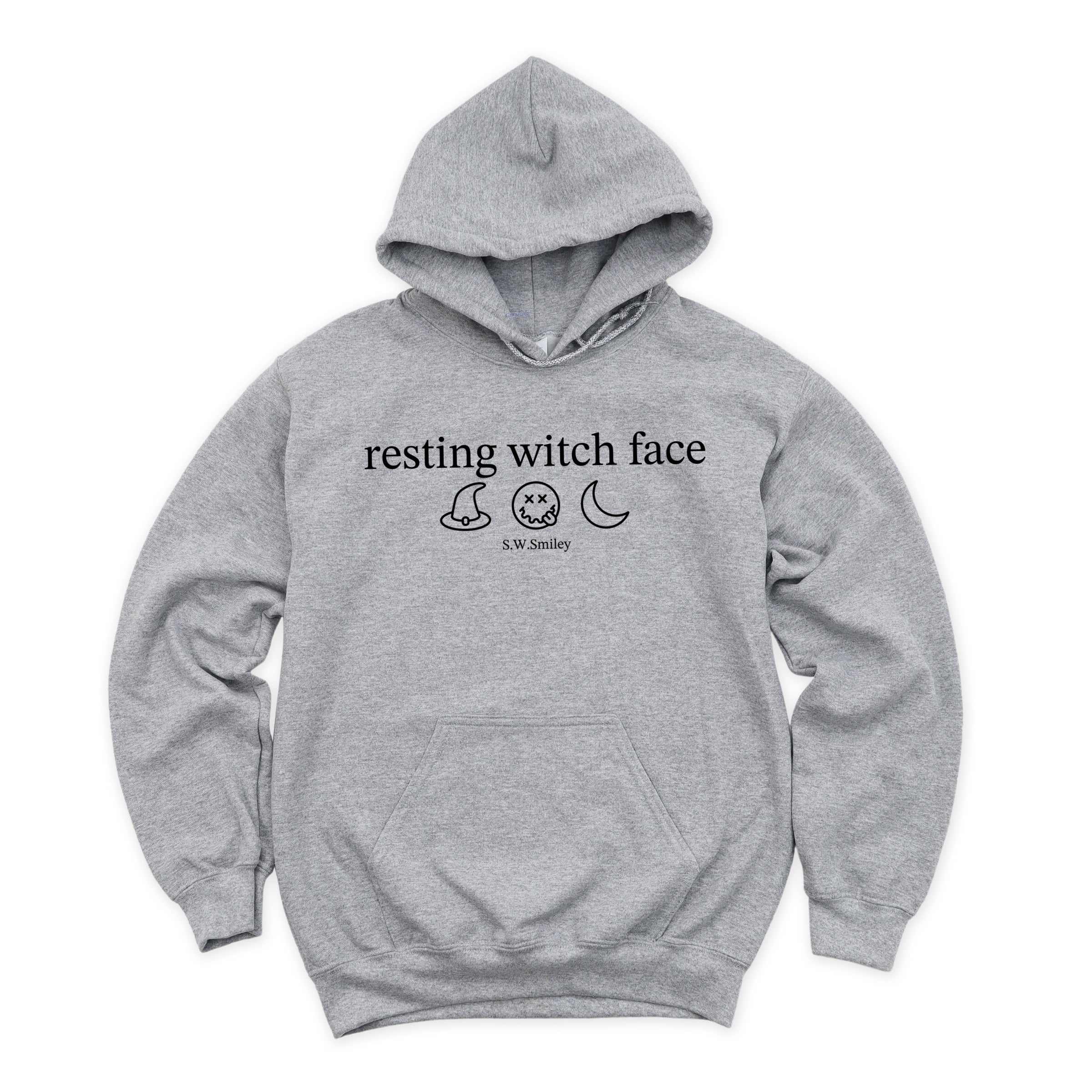 S.W.Smiley Resting Witch Face Typewriter - Women's Graphic Hoodie