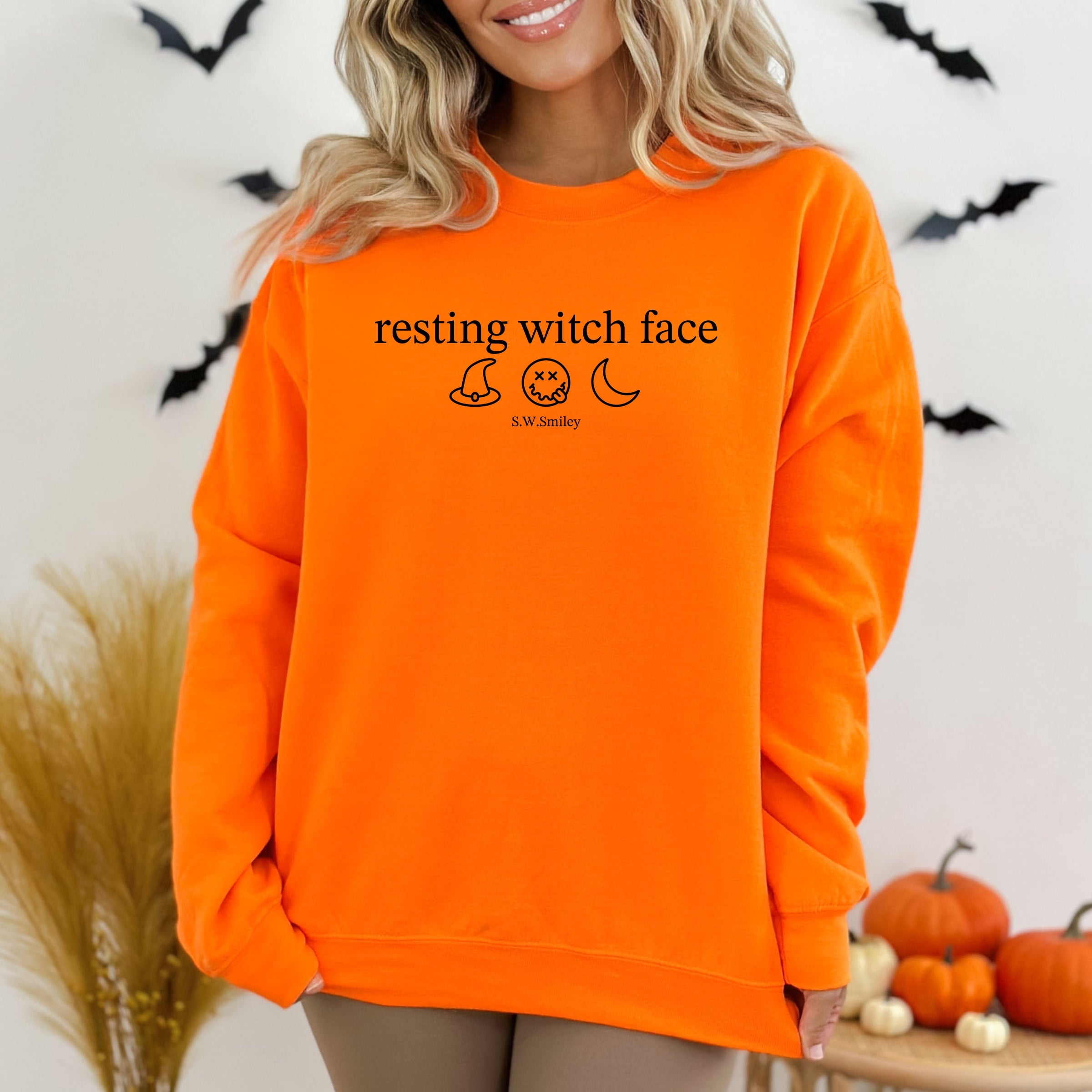 S.W.Smiley Resting Witch Face Typewriter - Women's Graphic Sweatshirt