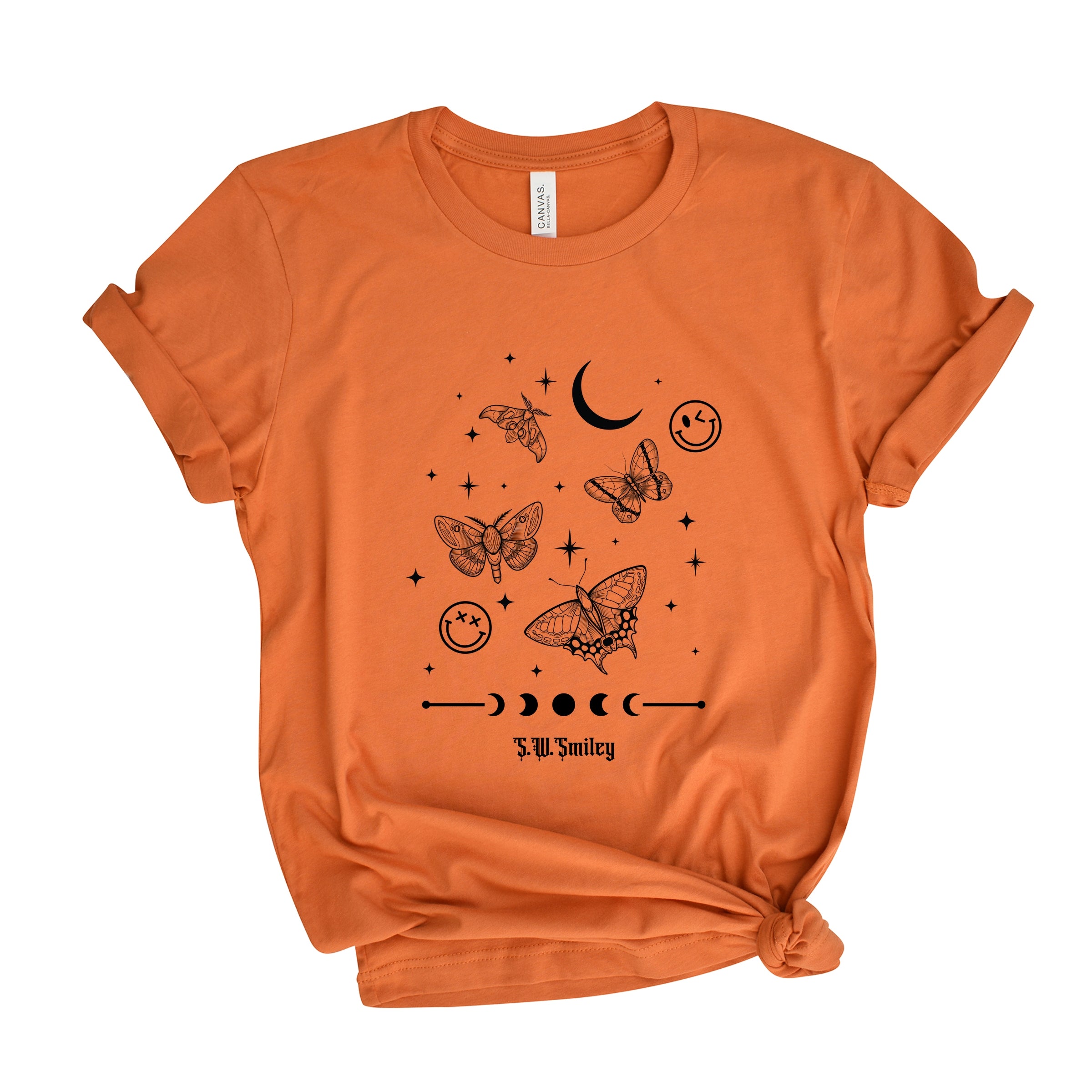 S.W.Smiley Witchy Moth - Women's Short Sleeve Graphic T-Shirt