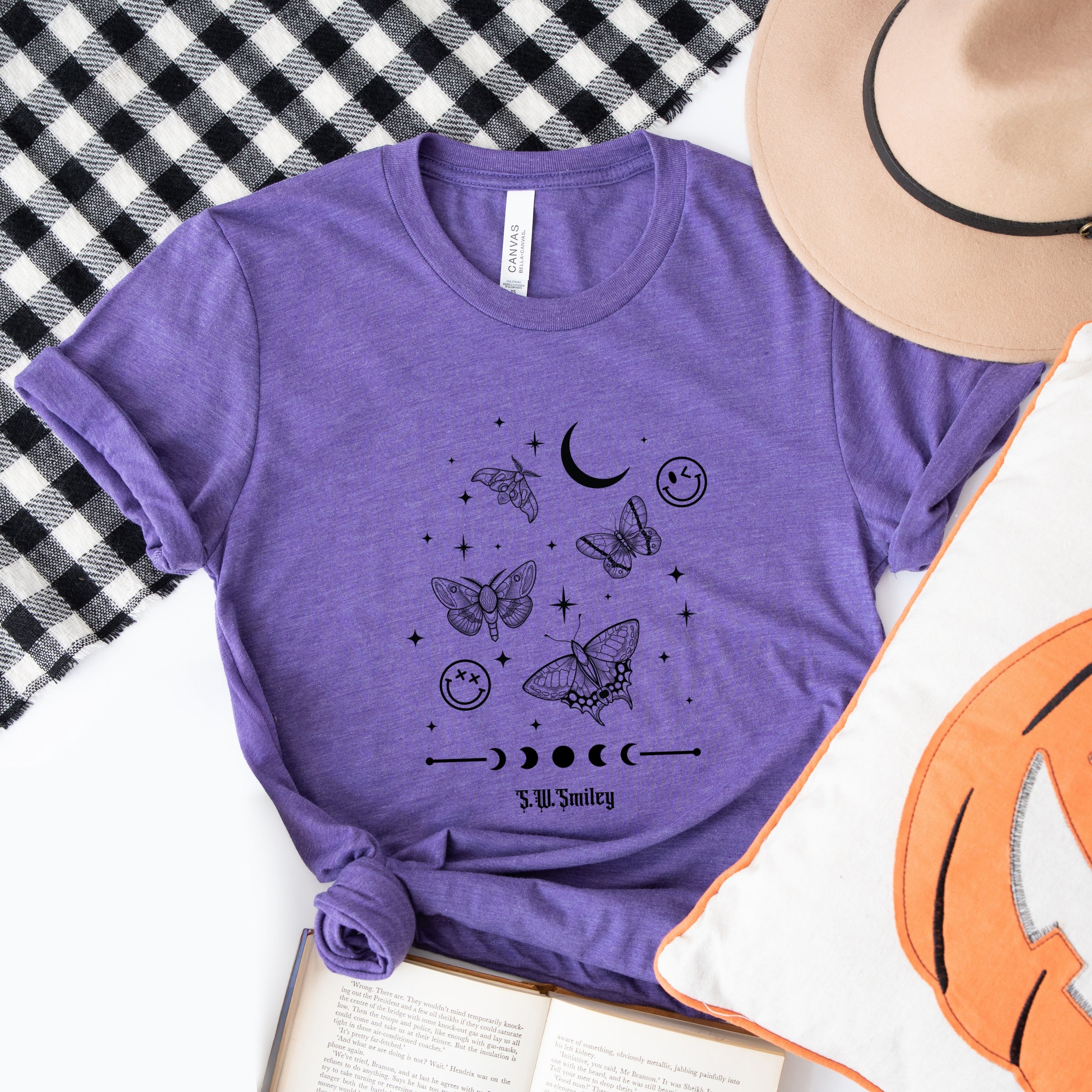 S.W.Smiley Witchy Moth - Women's Short Sleeve Graphic T-Shirt