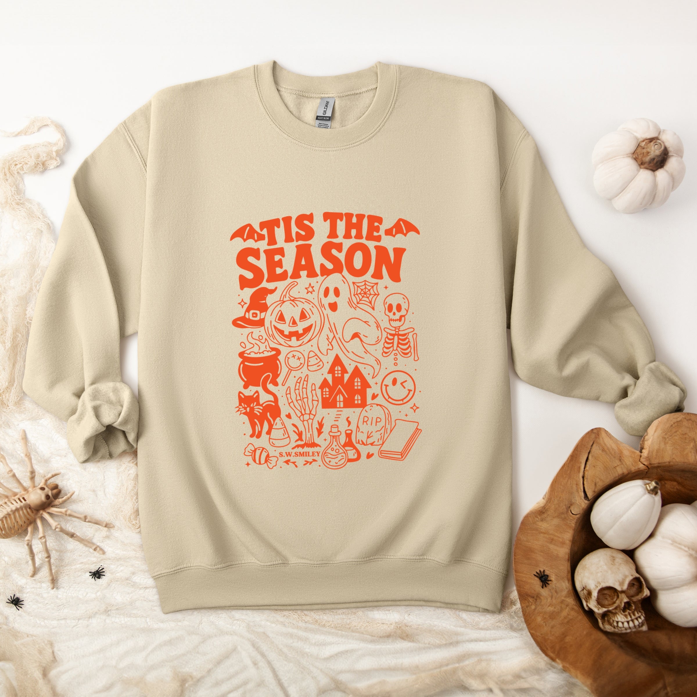 S.W.Smiley Tis The Season Halloween - Women's Graphic Sweatshirt