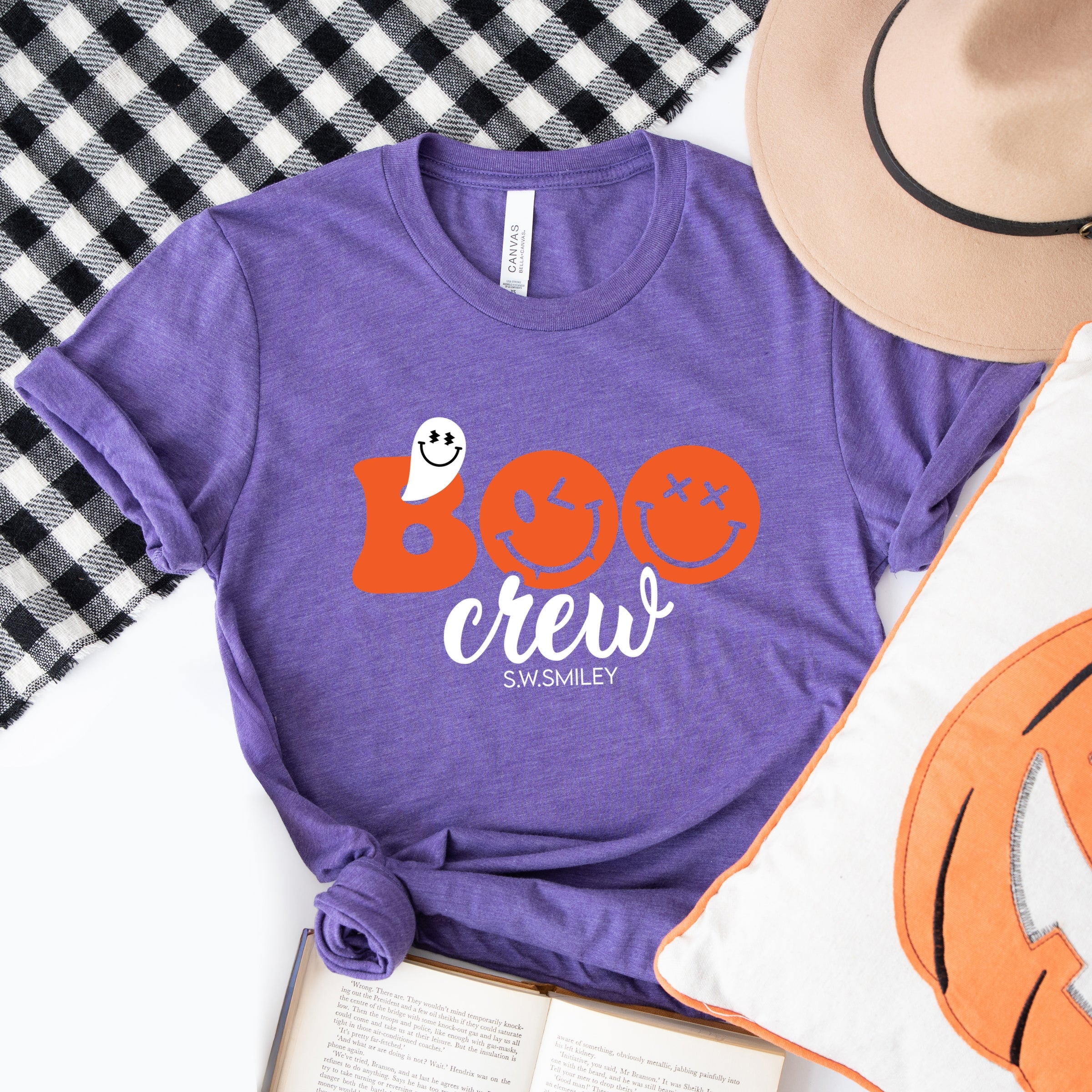 S.W.Smiley Boo Crew - Women's Short Sleeve Graphic T-Shirt