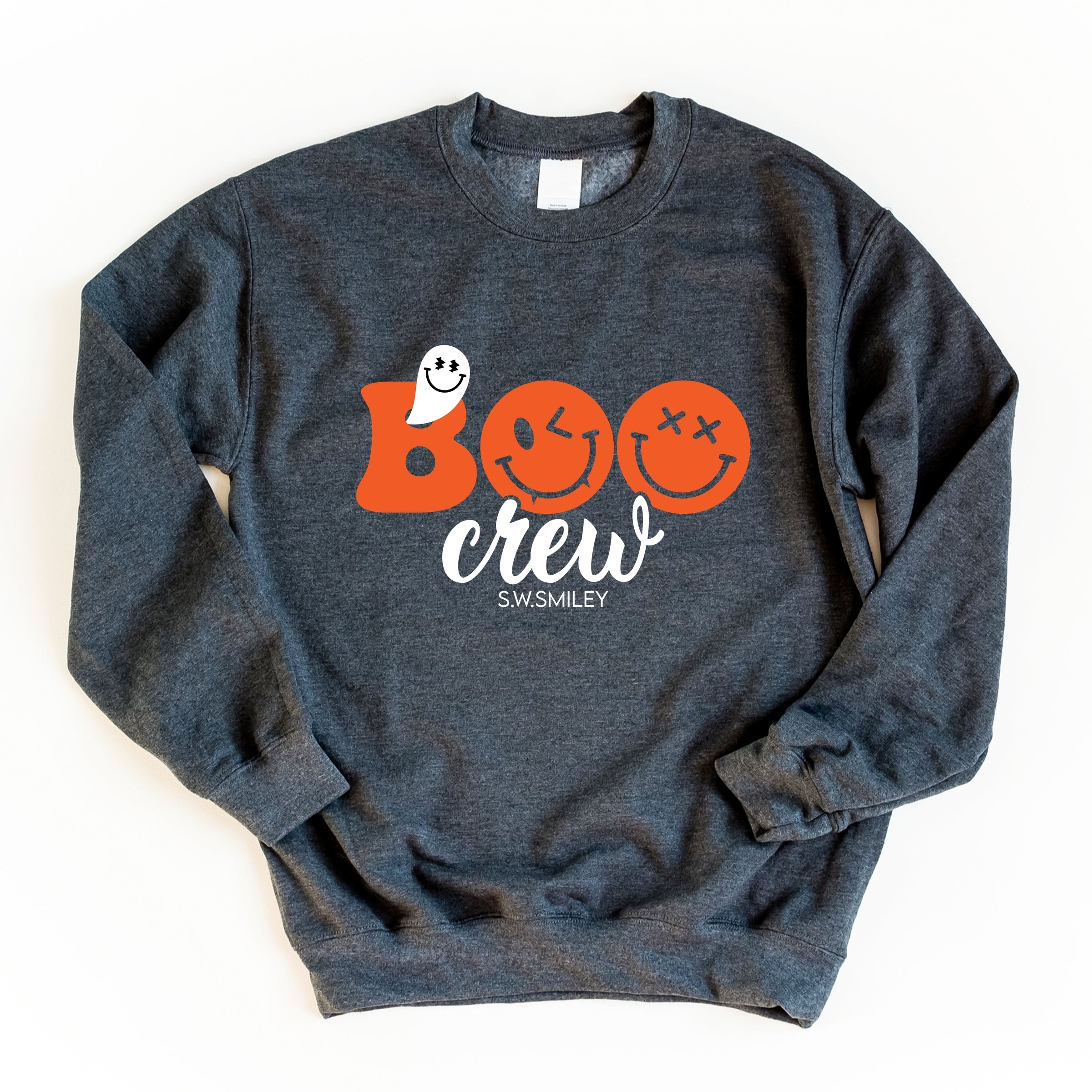 S.W.Smiley Boo Crew - Women's Graphic Sweatshirt