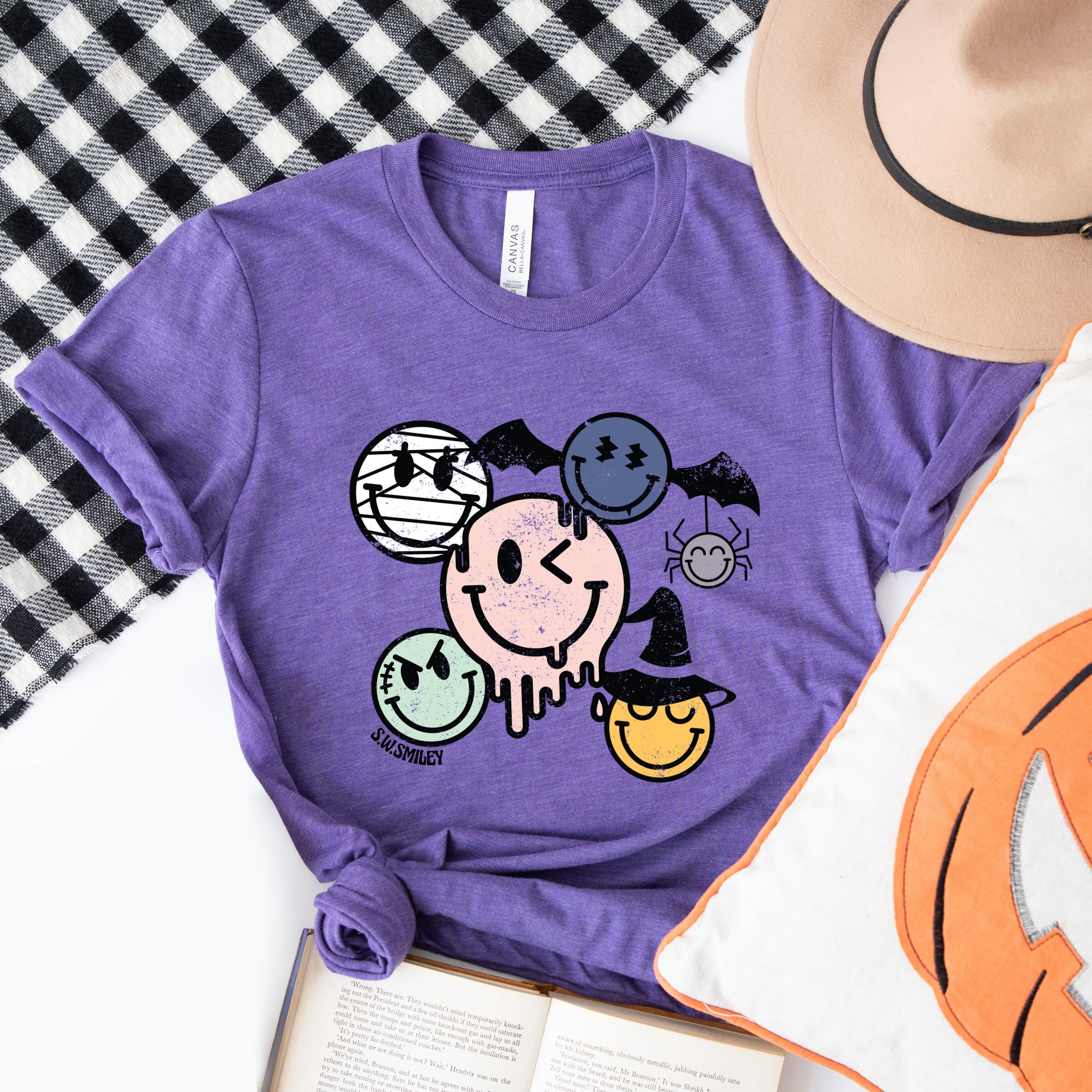 S.W.Smiley Halloween Smileys - Women's Short Sleeve Graphic T-Shirt