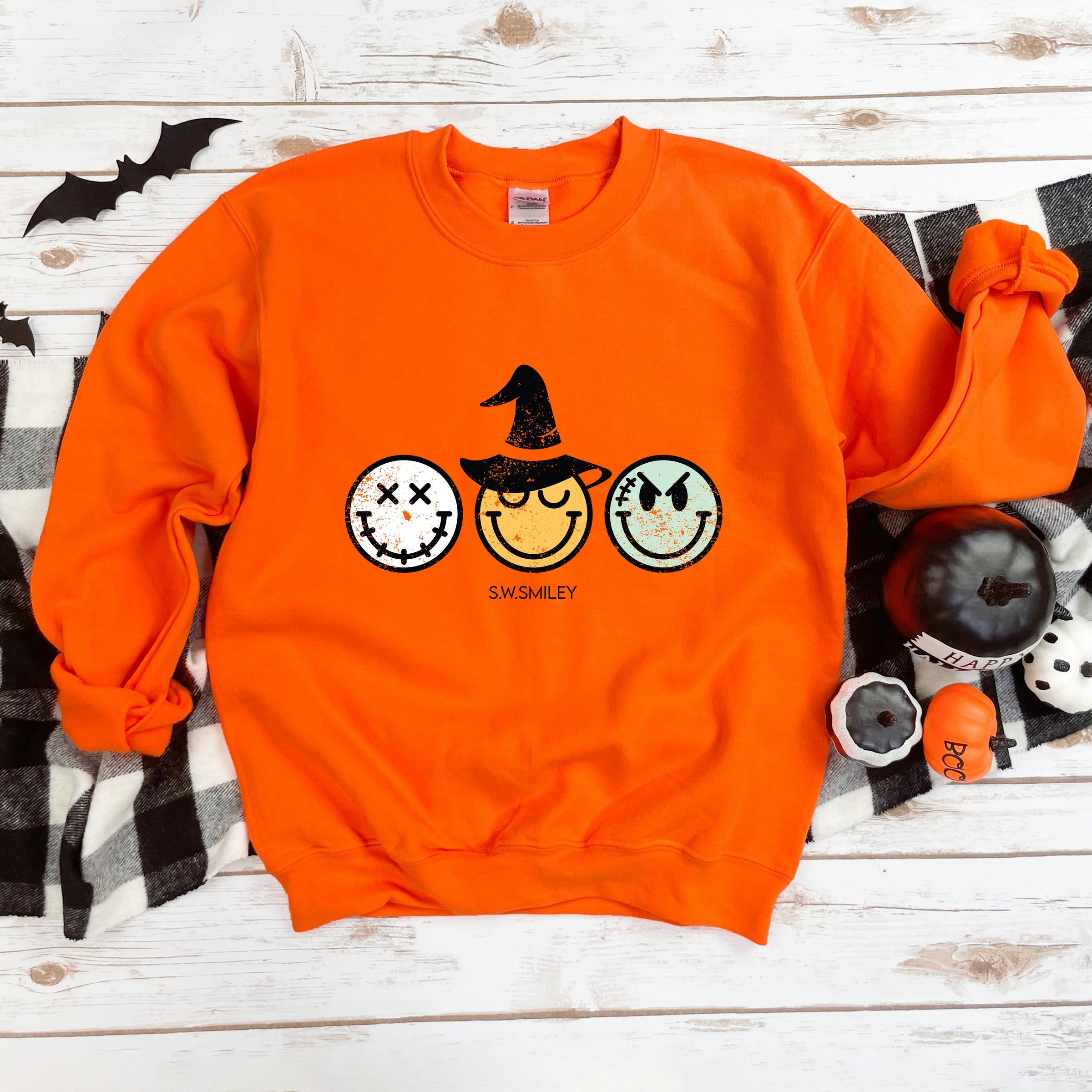 S.W.Smiley Skeleton Witchy Monster - Women's Graphic Sweatshirt