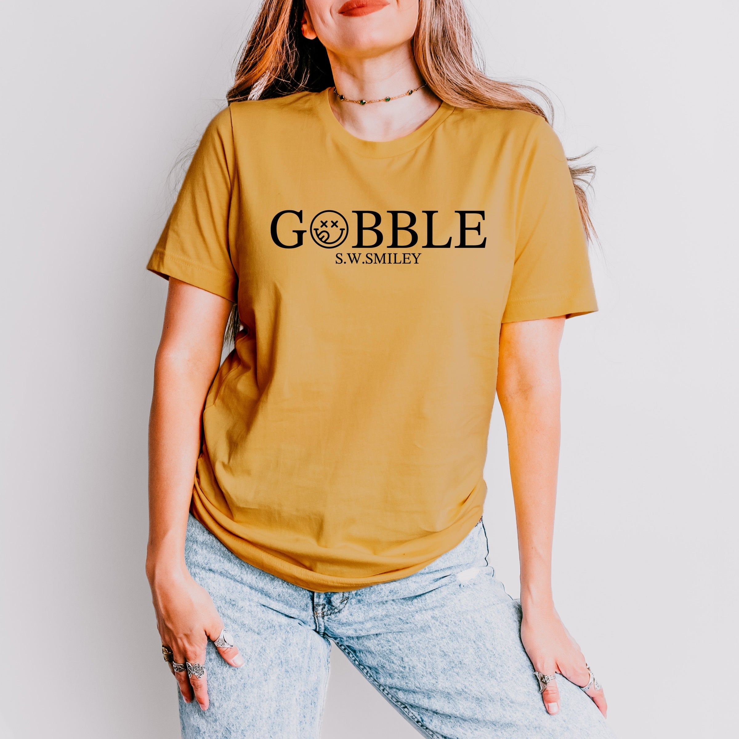 S.W.Smiley Gobble Typewriter - Women's Short Sleeve Graphic T-Shirt