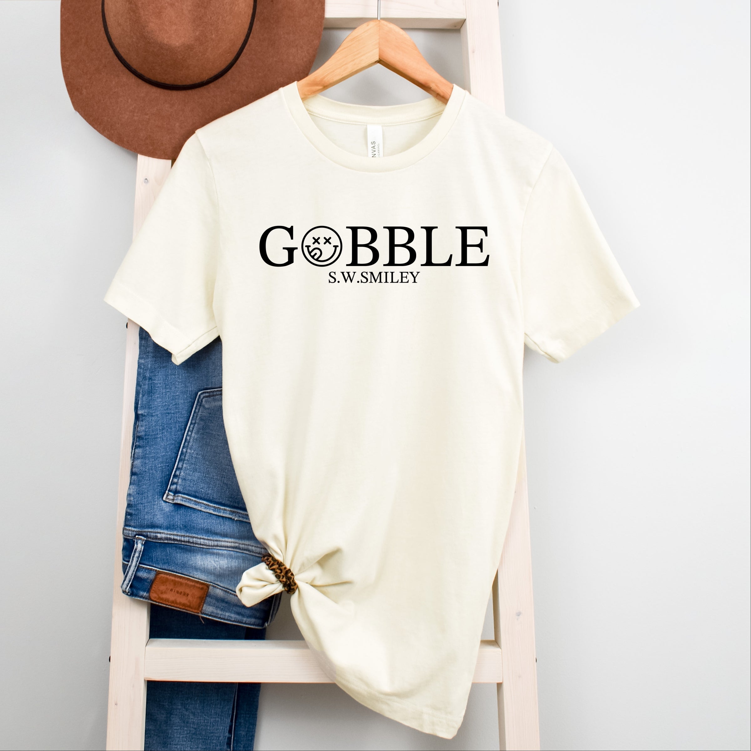 S.W.Smiley Gobble Typewriter - Women's Short Sleeve Graphic T-Shirt