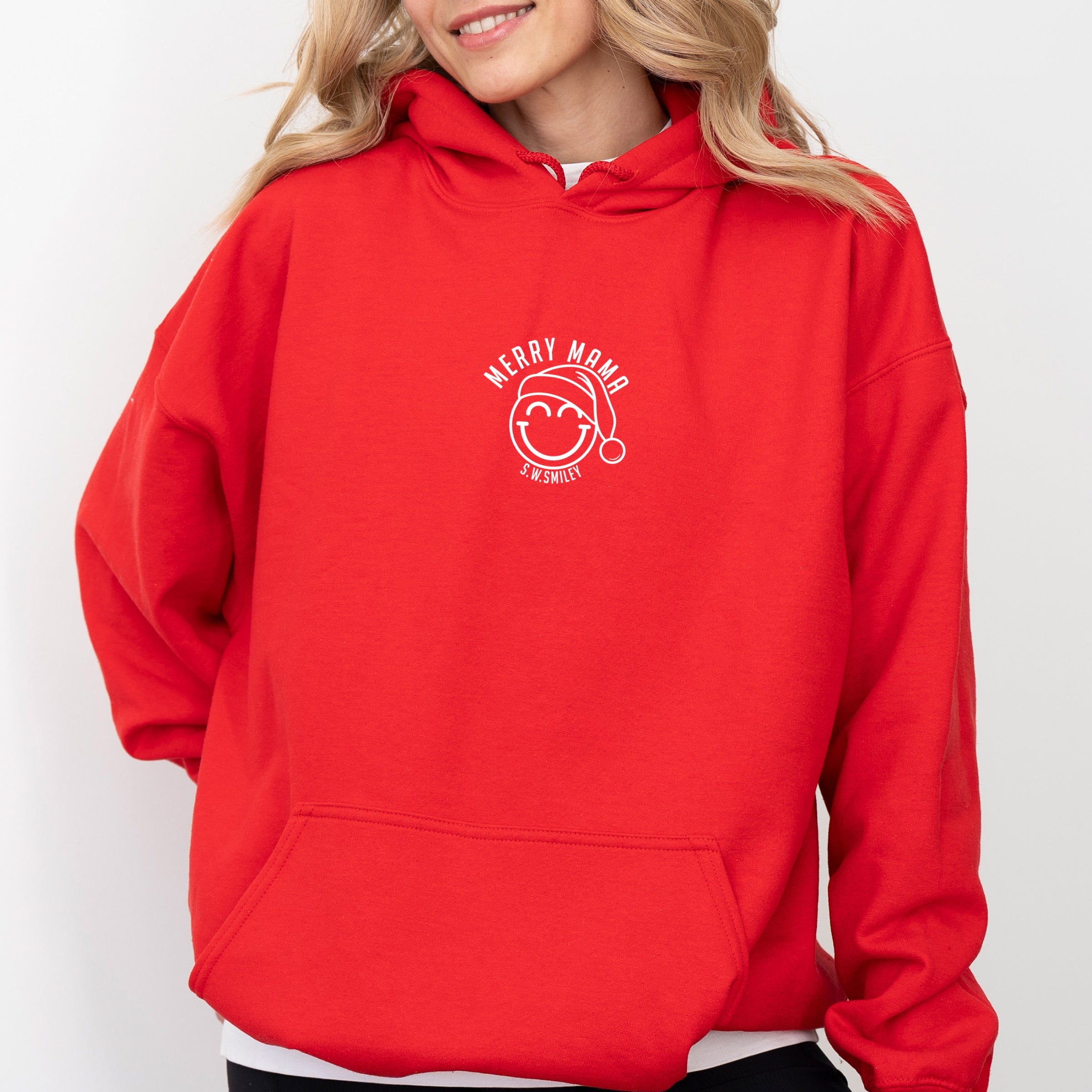 S.W.Smiley Merry Mama Outline - Women's Graphic Hoodie