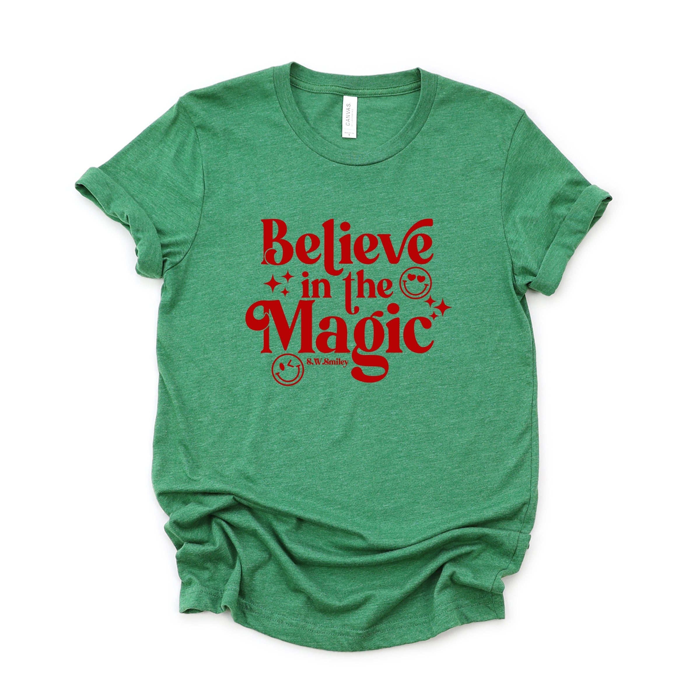 S.W.Smiley Believe in Magic Sparkle - Women's Short Sleeve Graphic T-Shirt