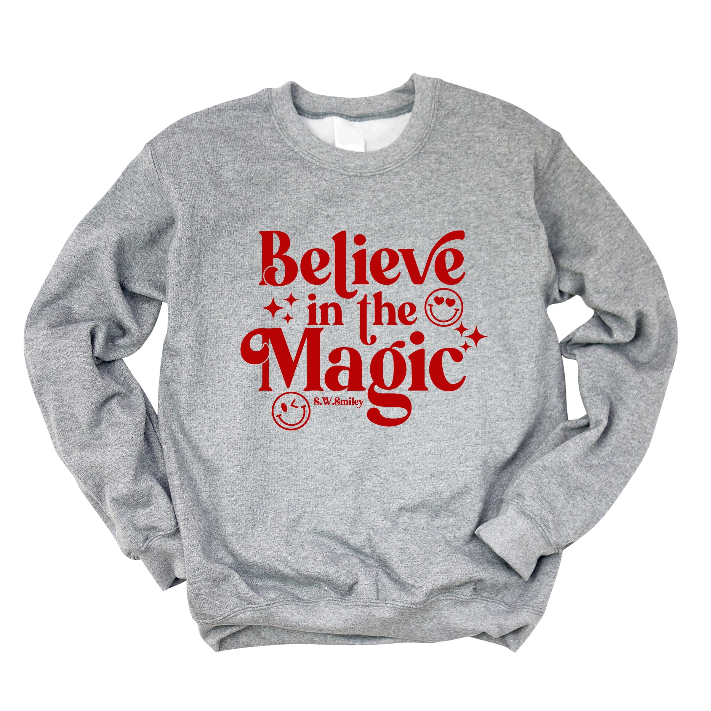 S.W.Smiley Believe in Magic Sparkle - Women's Graphic Sweatshirt