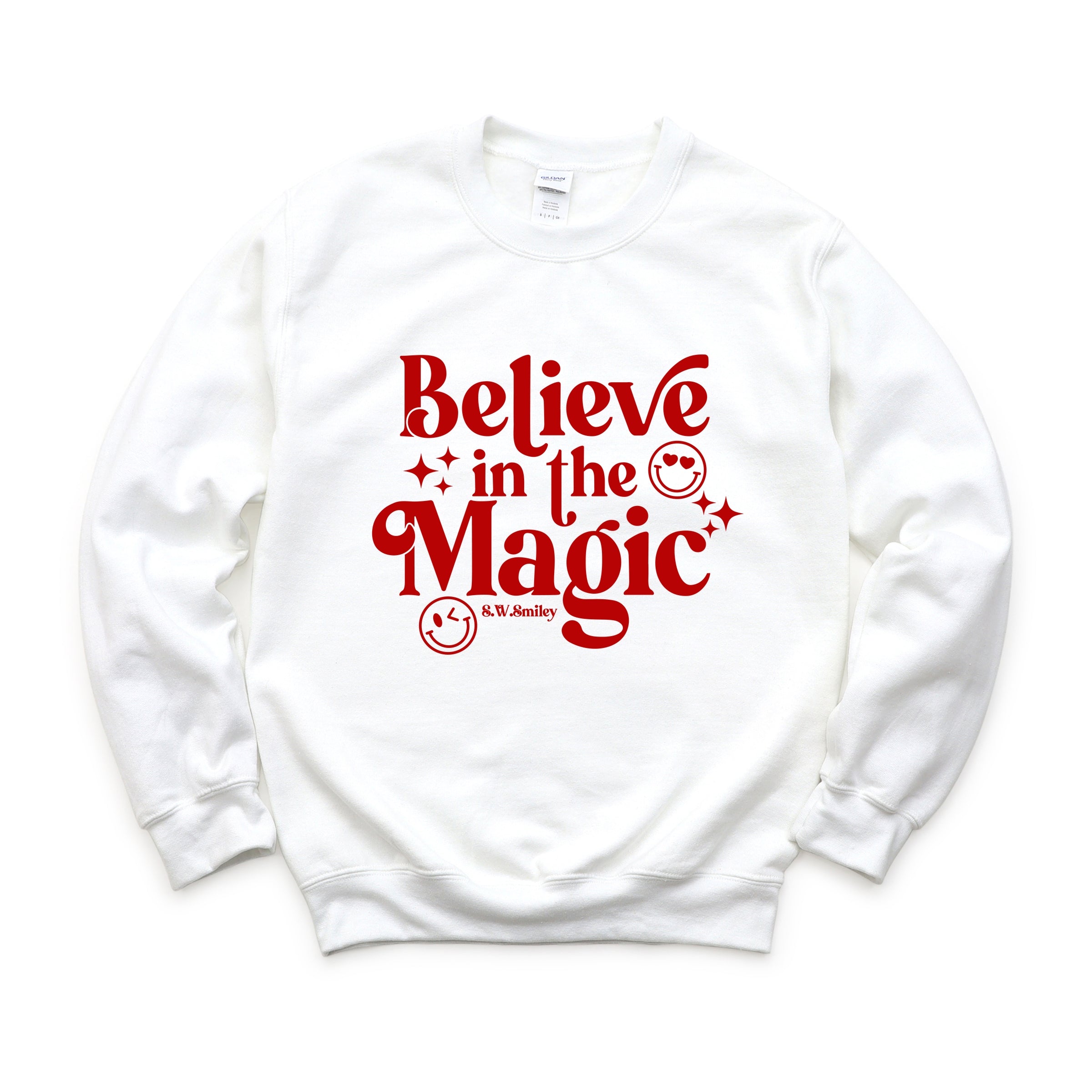 S.W.Smiley Believe in Magic Sparkle - Women's Graphic Sweatshirt