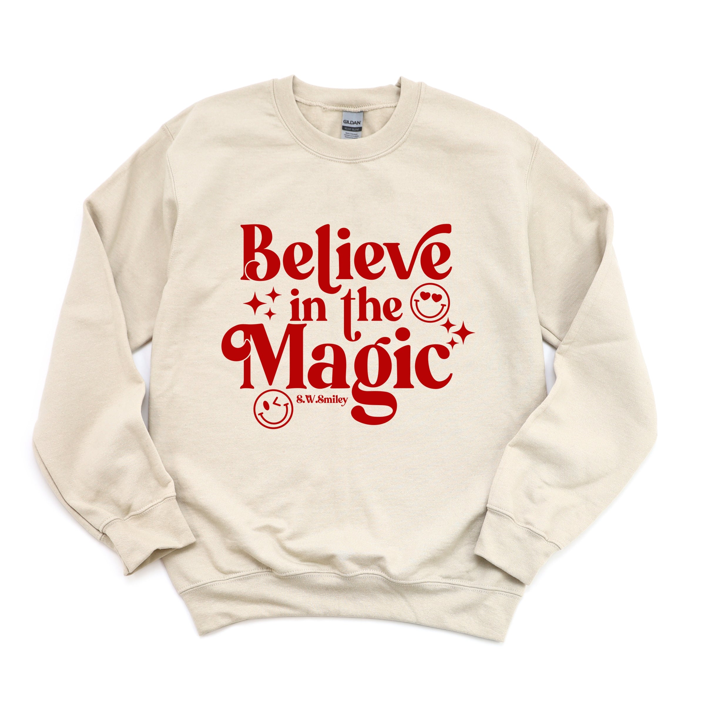 S.W.Smiley Believe in Magic Sparkle - Women's Graphic Sweatshirt