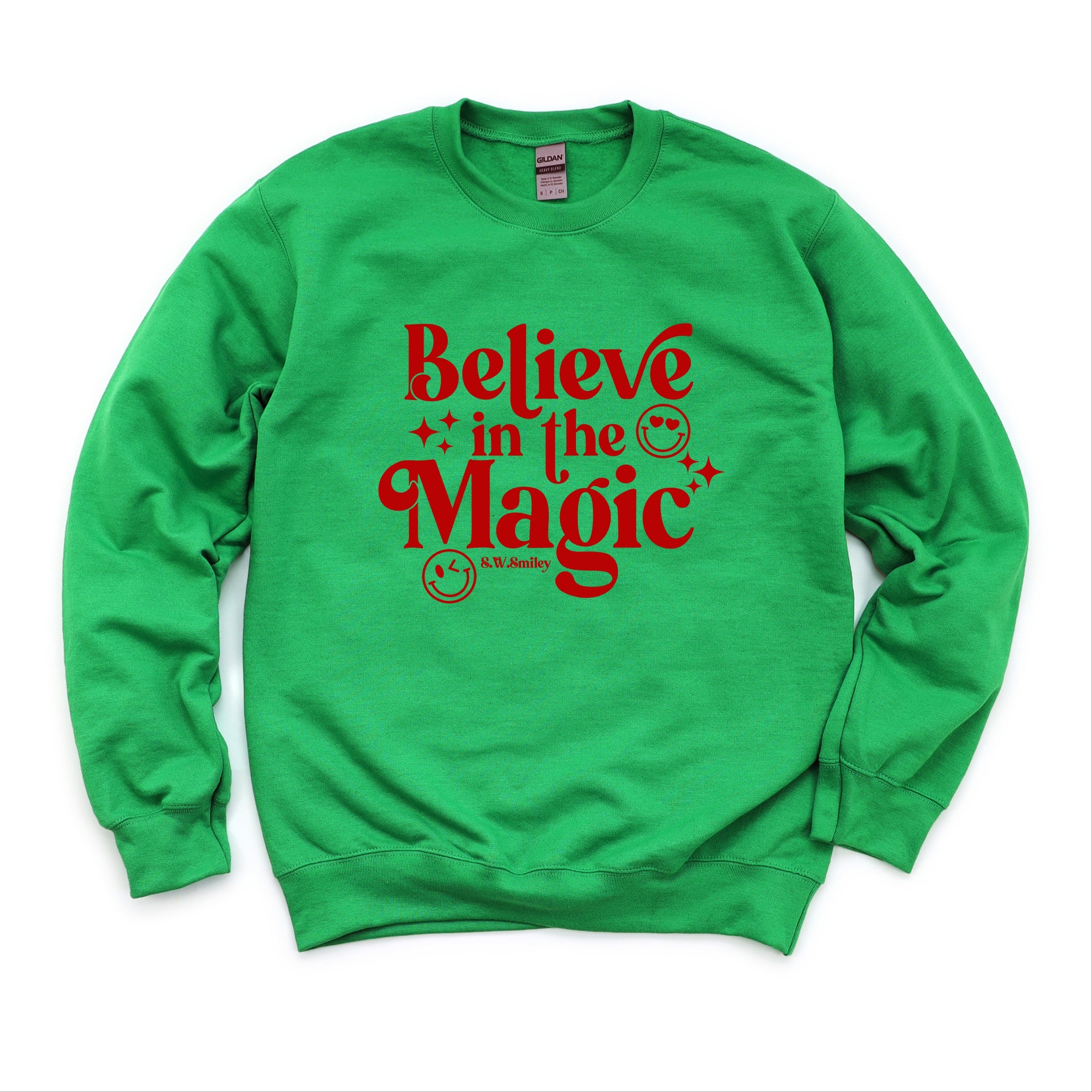 S.W.Smiley Believe in Magic Sparkle - Women's Graphic Sweatshirt