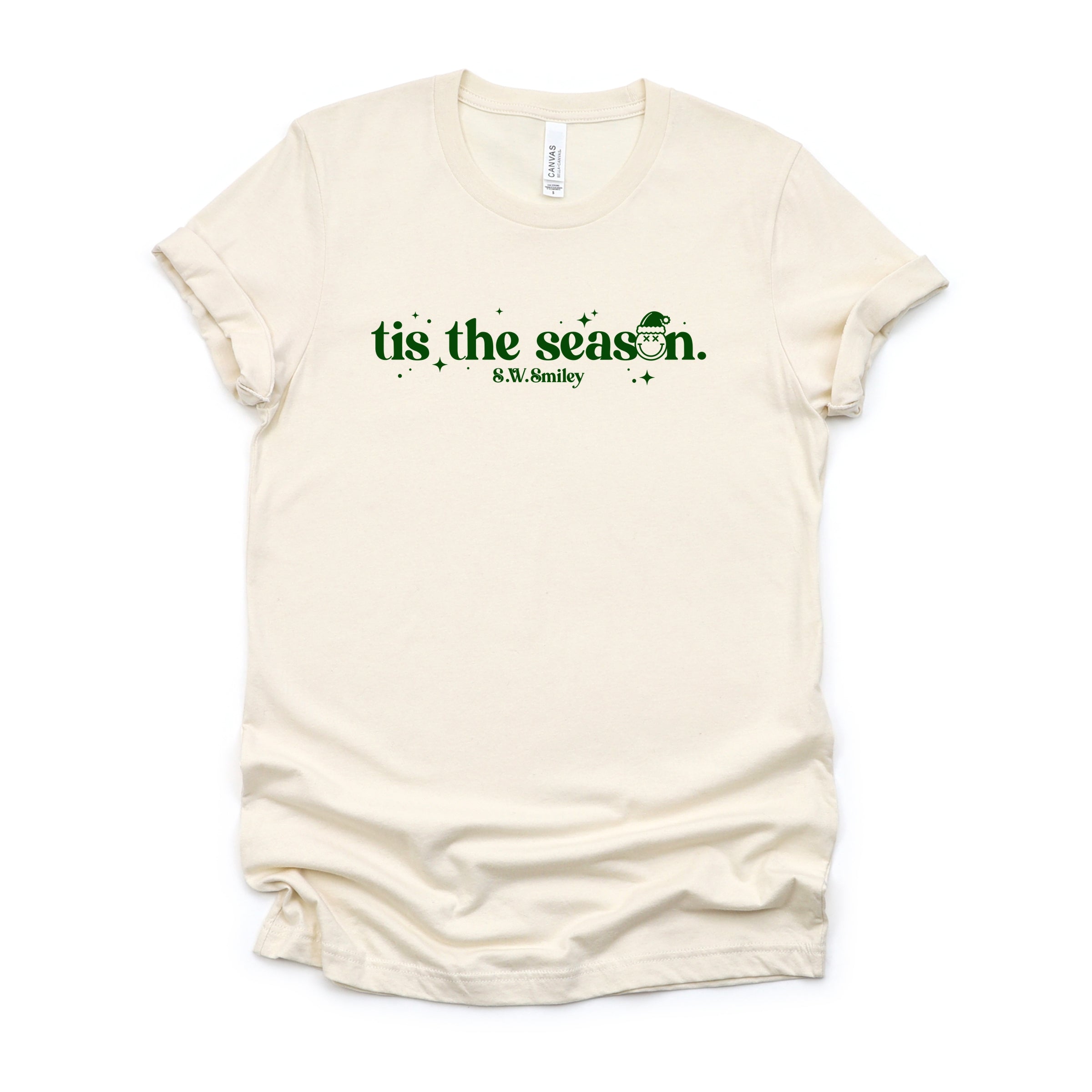 S.W.Smiley Tis The Season Sparkle - Women's Short Sleeve Graphic T-Shirt