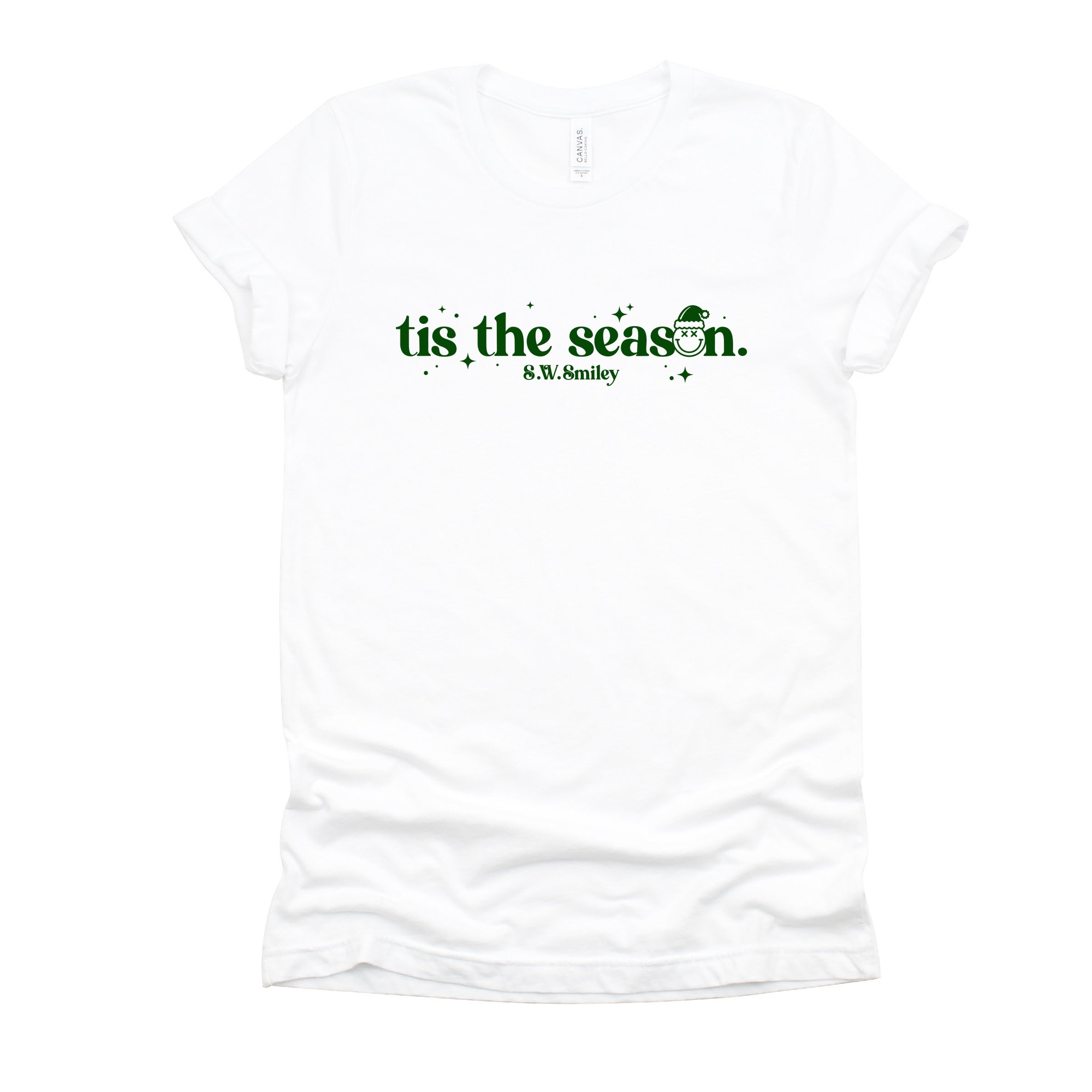 S.W.Smiley Tis The Season Sparkle - Women's Short Sleeve Graphic T-Shirt