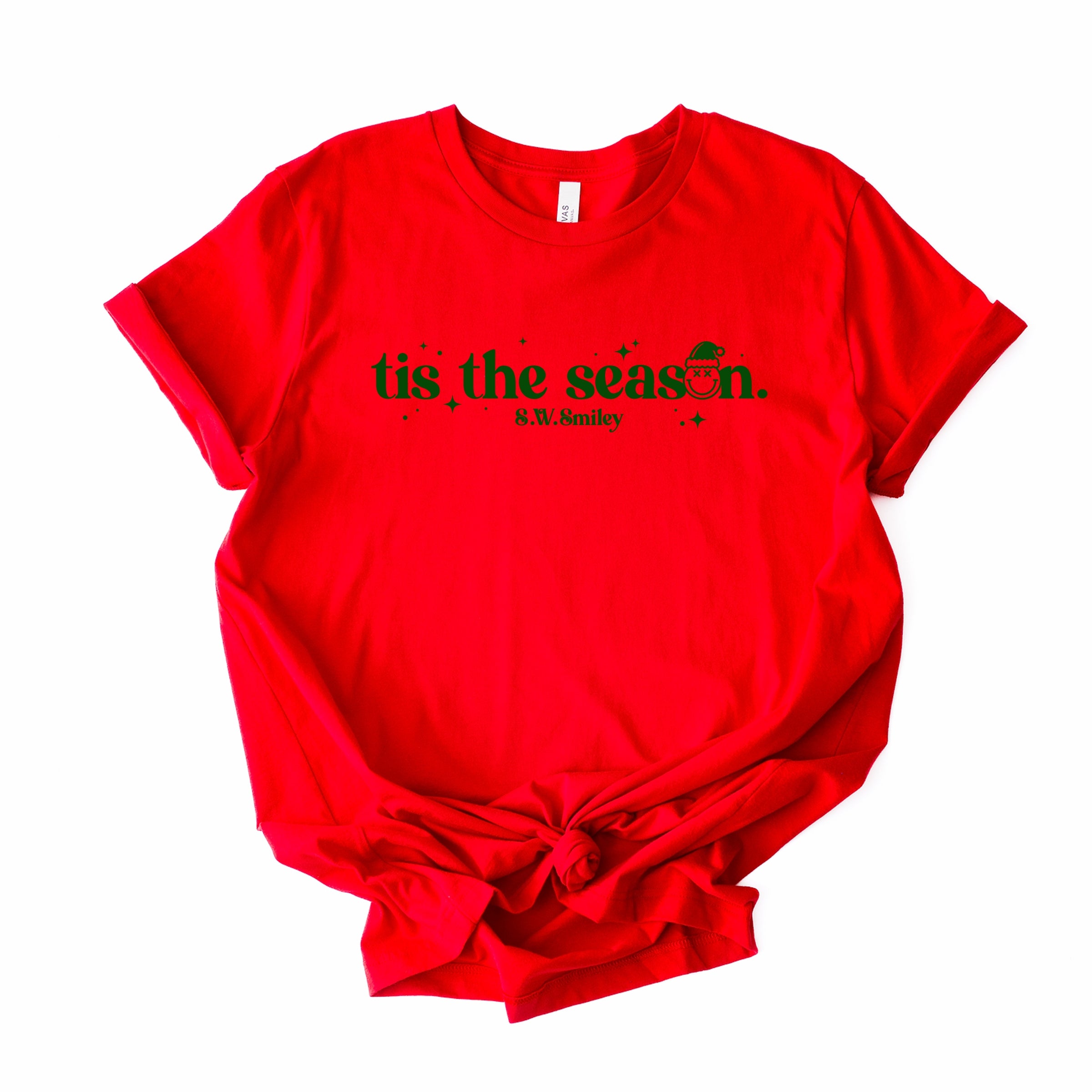 S.W.Smiley Tis The Season Sparkle - Women's Short Sleeve Graphic T-Shirt