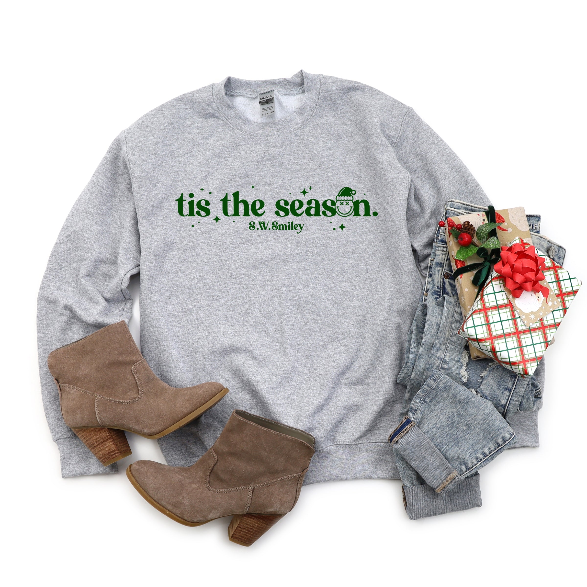 S.W.Smiley Tis The Season Sparkle - Women's Graphic Sweatshirt