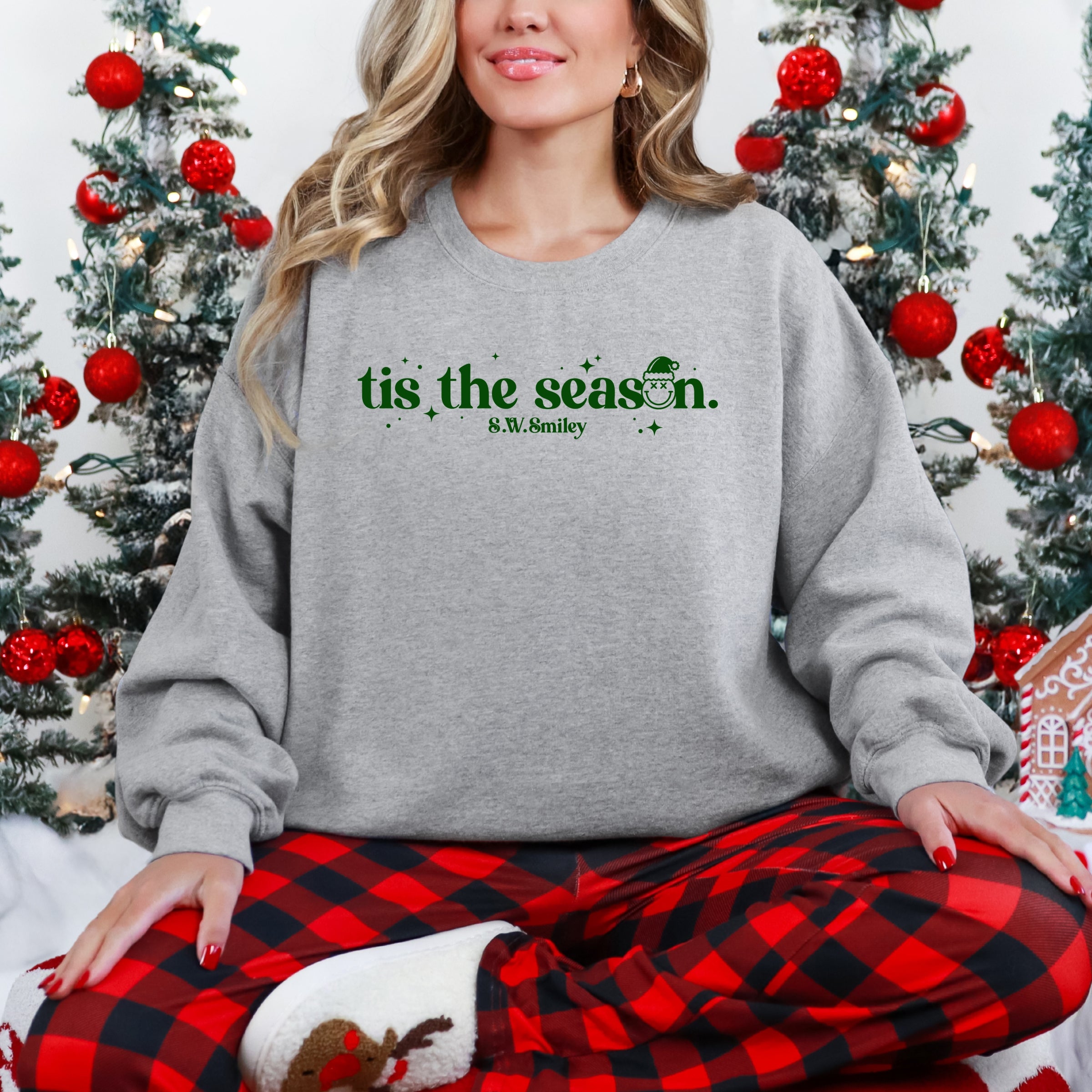 S.W.Smiley Tis The Season Sparkle - Women's Graphic Sweatshirt
